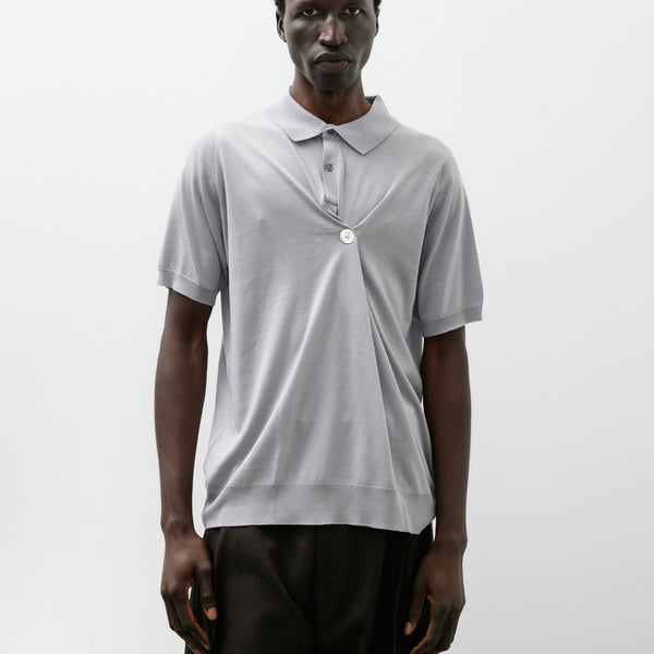 Cecile Tulkens John Smedley Indian Guaze Double Twist Polo Silver