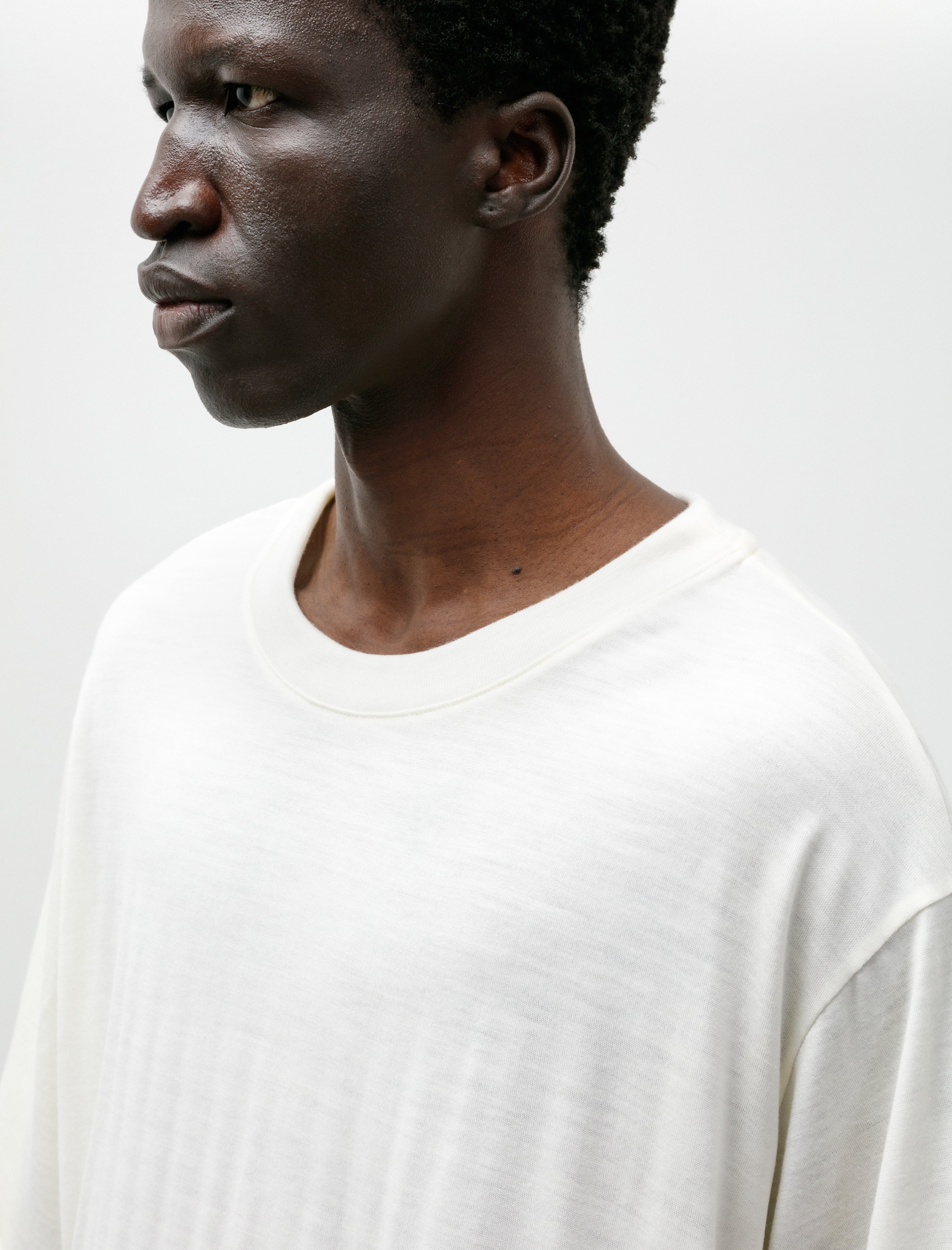 Gorsch Merino Wool Pullover Short Sleeve Knit Off White