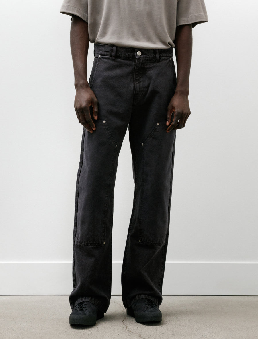 Double Knee Jeans Dark Grey Canvas - Image 4
