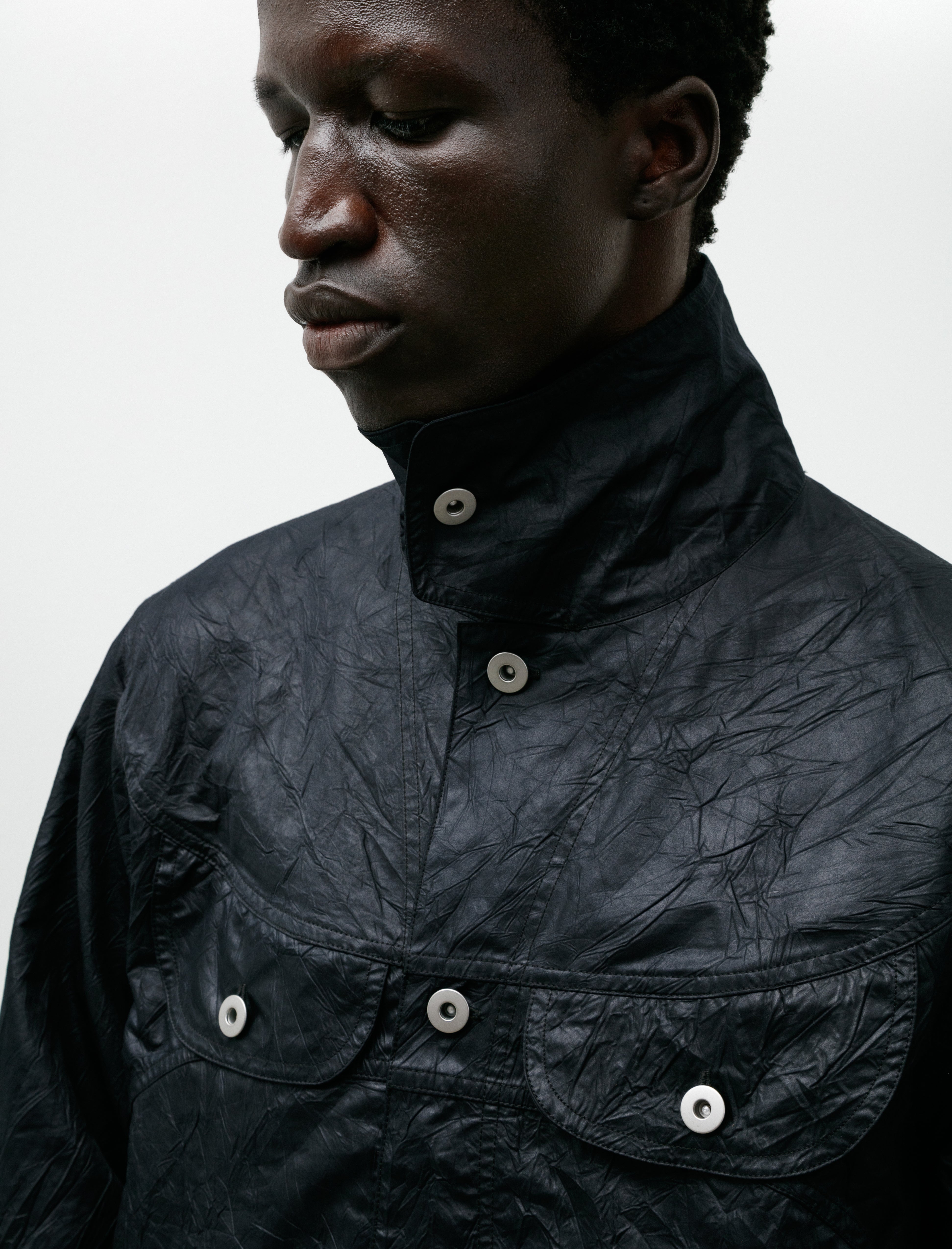 Colin Meredith Wrinkle Welder Button Jacket Black