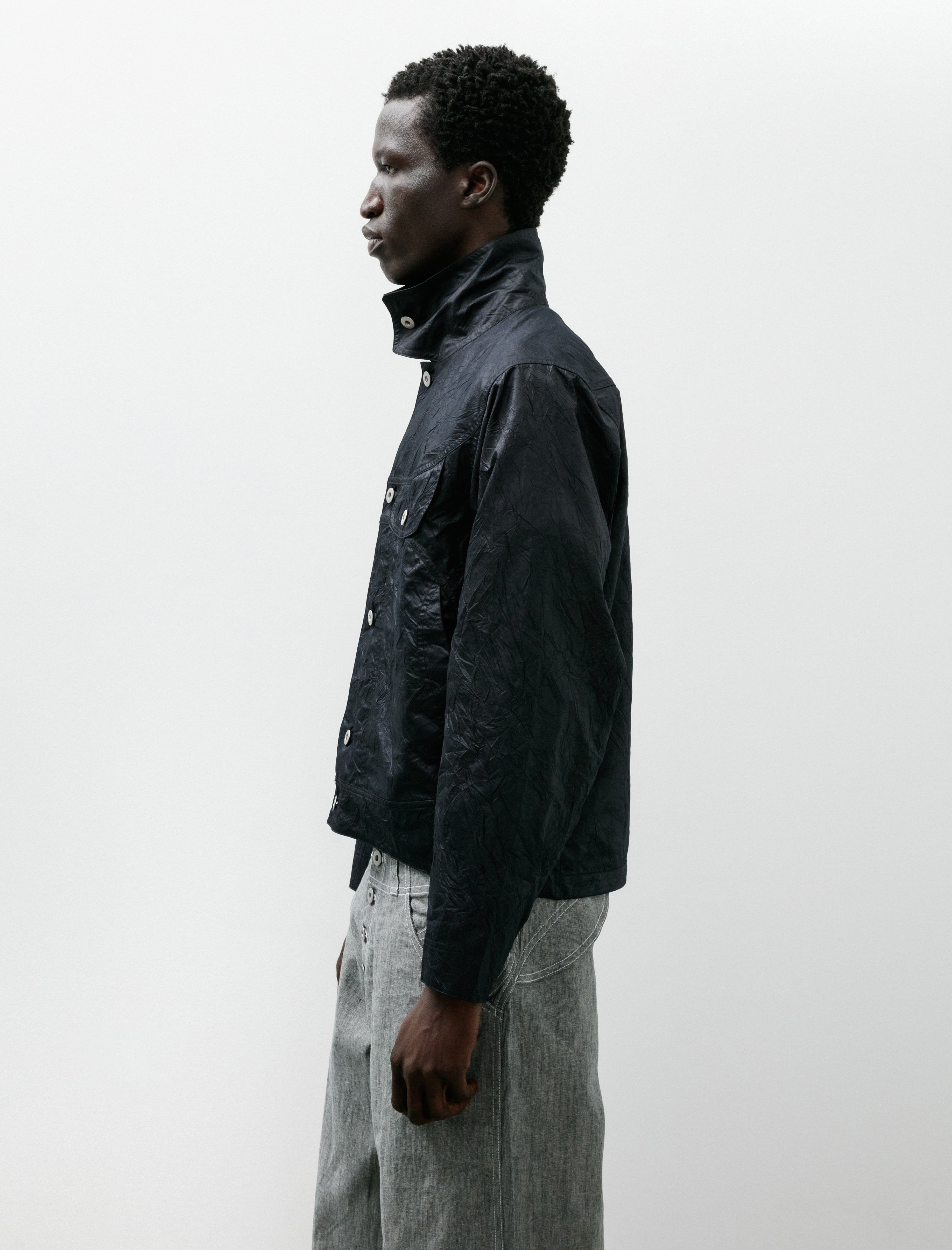 Colin Meredith Wrinkle Welder Button Jacket Black