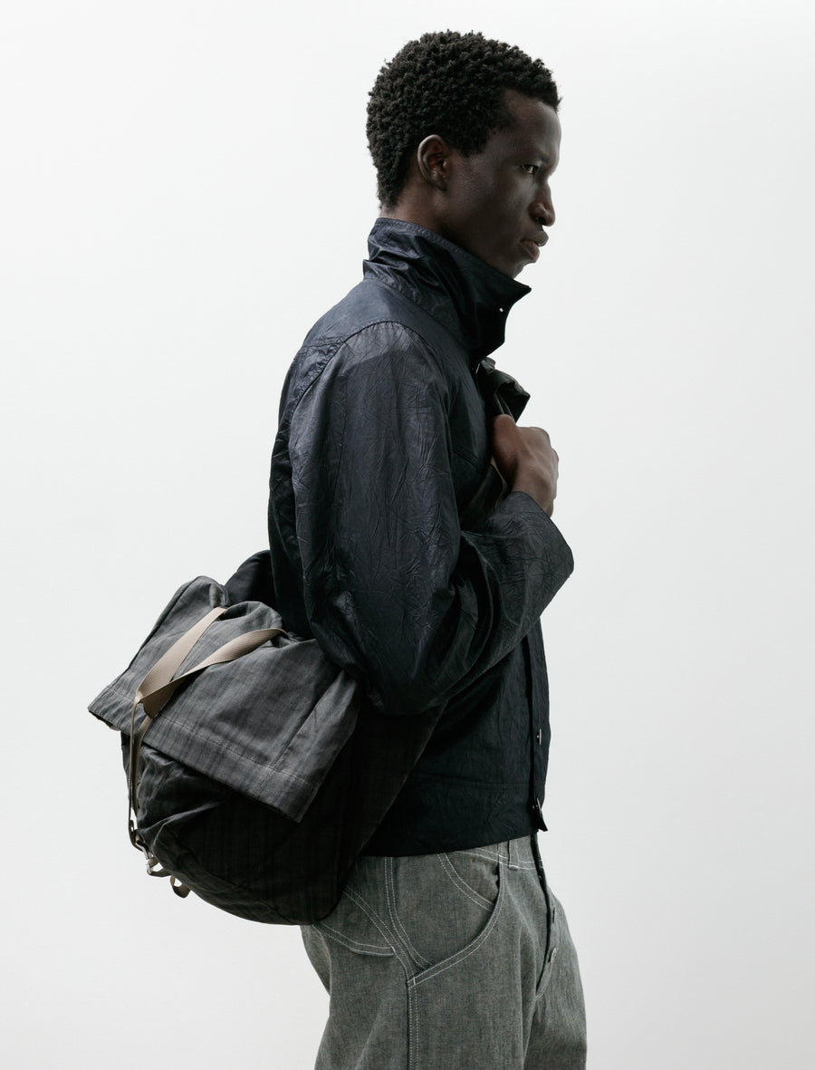 Bubble Roll Wax Messenger Bag Grey Plaid - Image 2