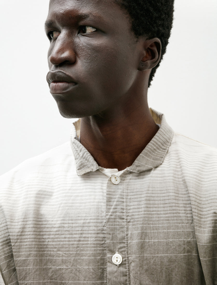 471 Plastron Shirt Doppler Stripe Cotton Cambric Rinsed - Image 4