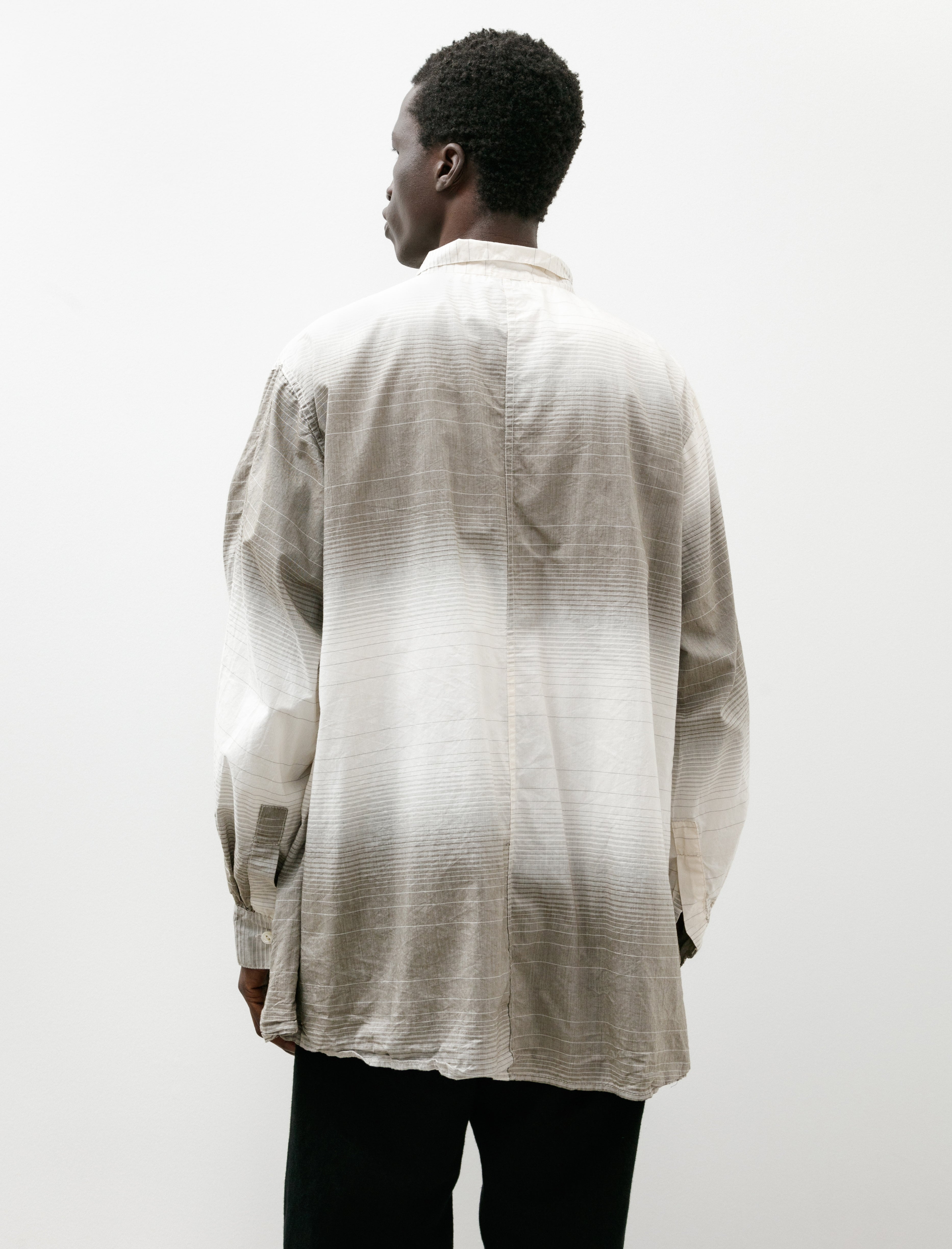 Tender 471 Plastron Shirt Doppler Stripe Cotton Cambric Rinsed