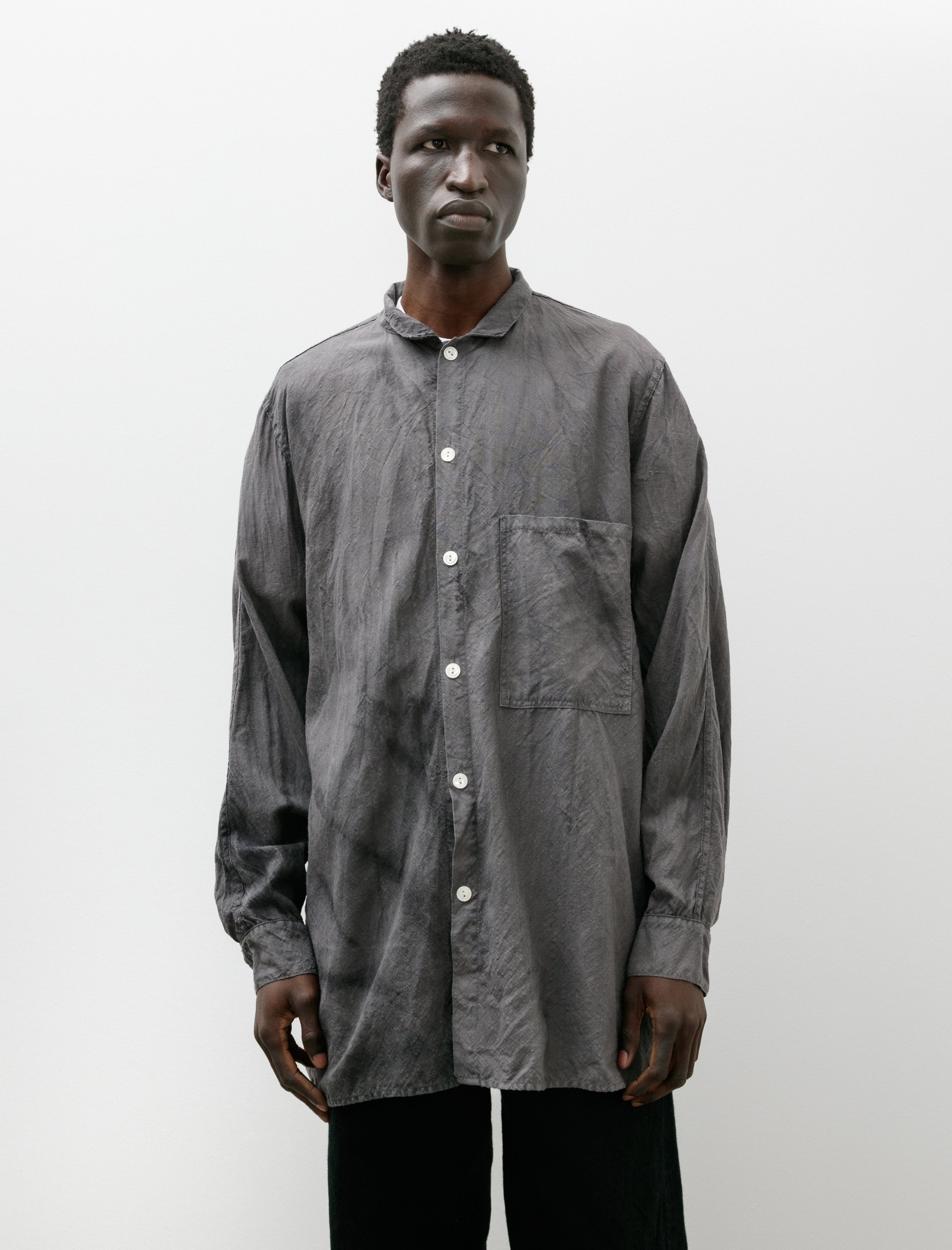 Tender 471 Plastron Shirt Wool Calico Chestnut Dyed