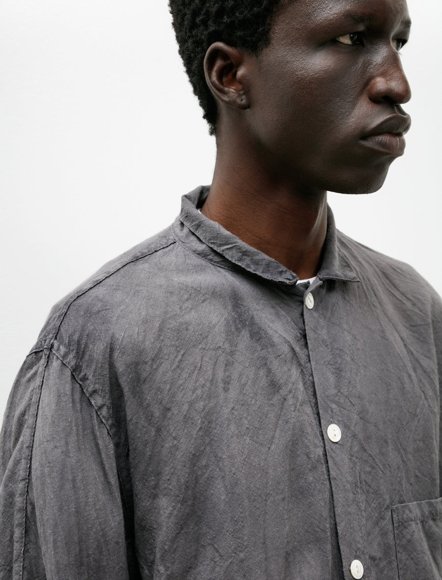 471 Plastron Shirt Wool Calico Chestnut Dyed - Image 2