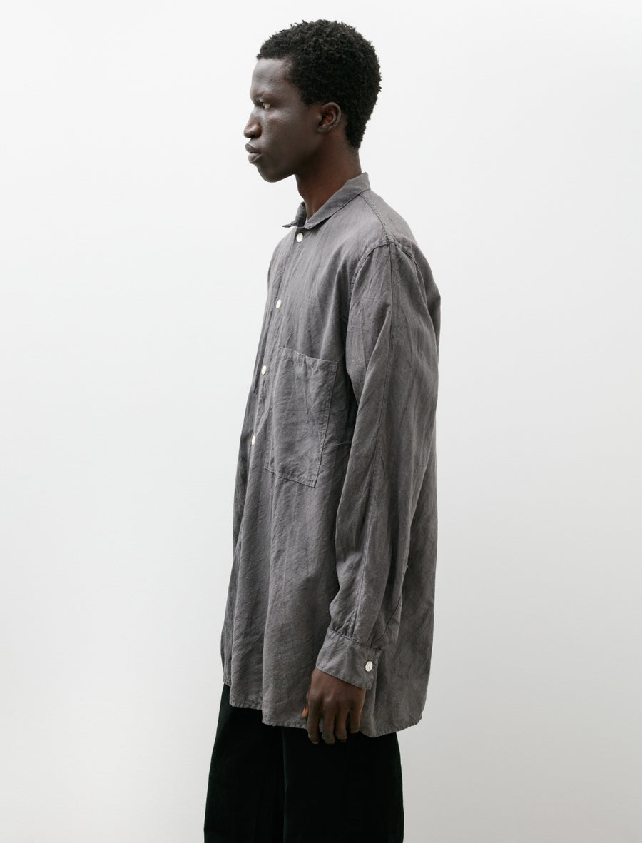 471 Plastron Shirt Wool Calico Chestnut Dyed - Image 3