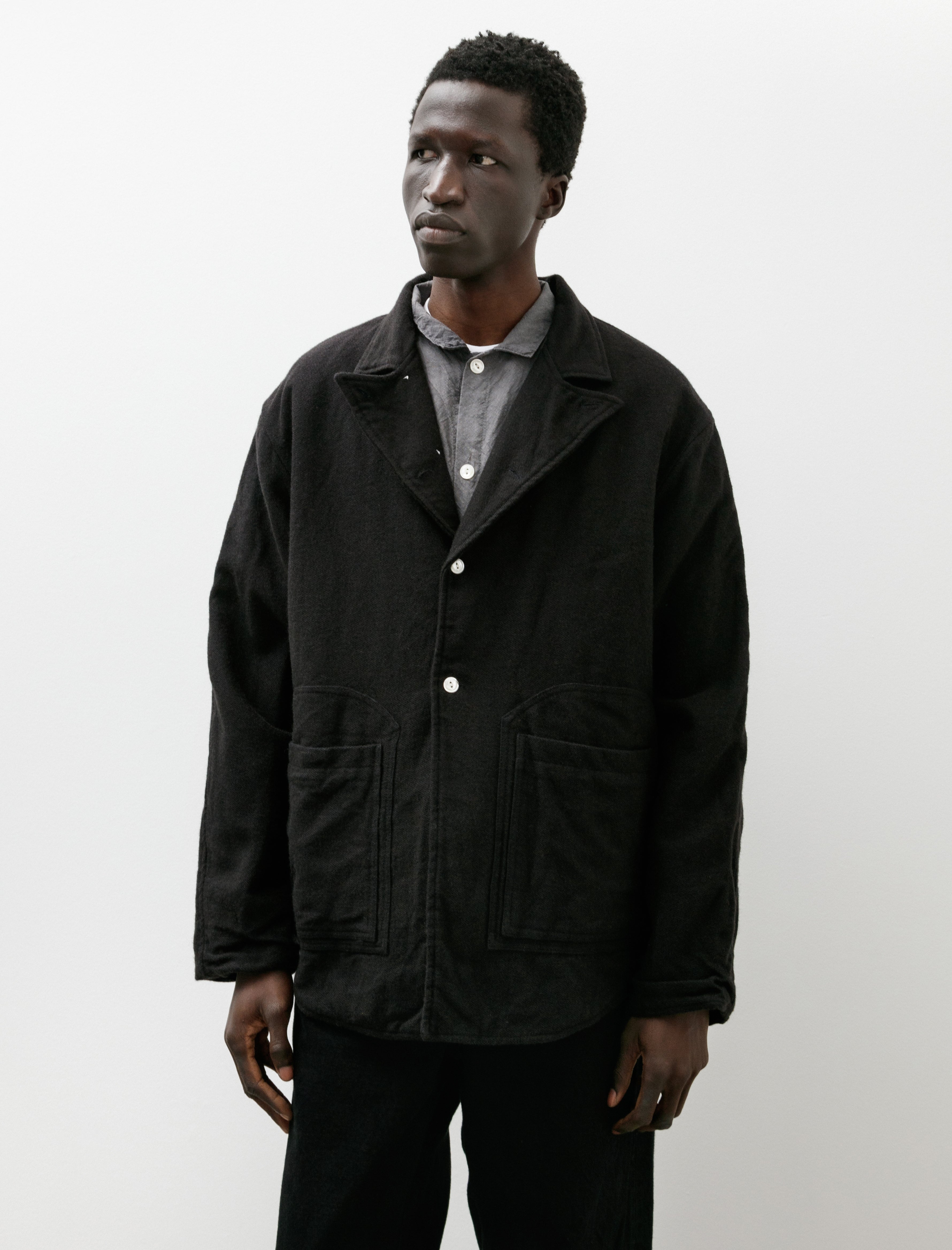 Tender 918 Two-One Butterfly Jacket Wool Face Broken Twill Black Hole