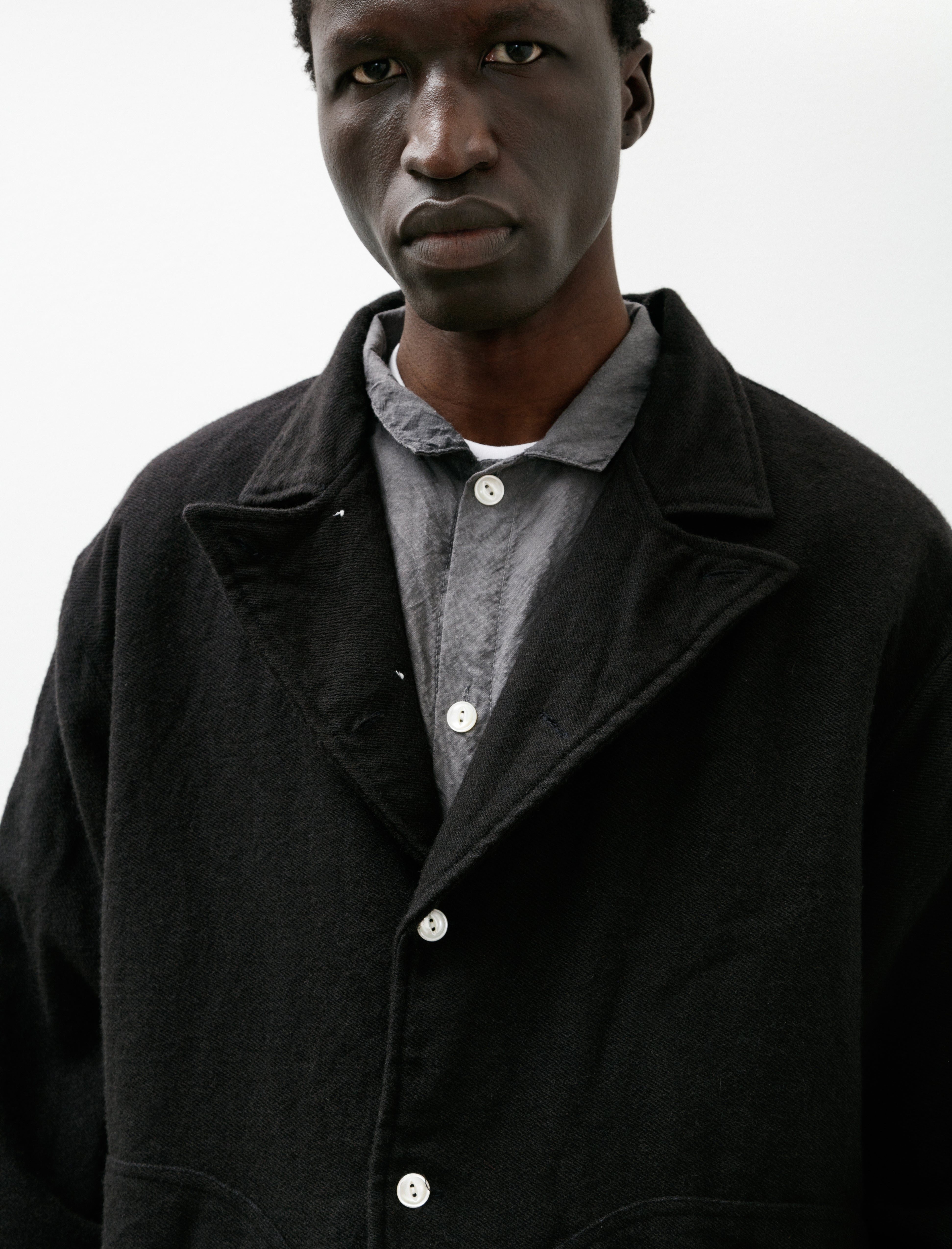 Tender 918 Two-One Butterfly Jacket Wool Face Broken Twill Black Hole