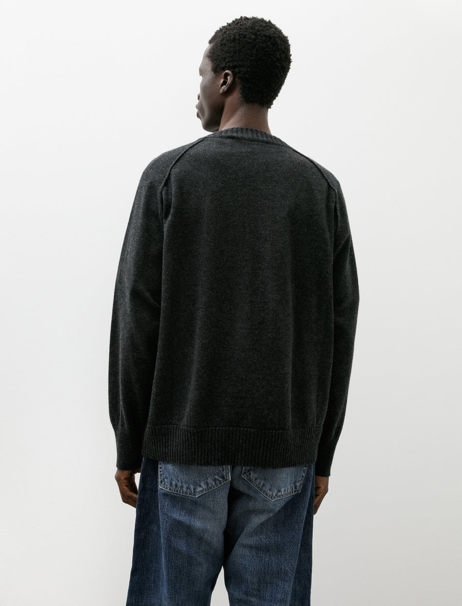 V-Neck Cashmere Knit Charcoal - Image 2