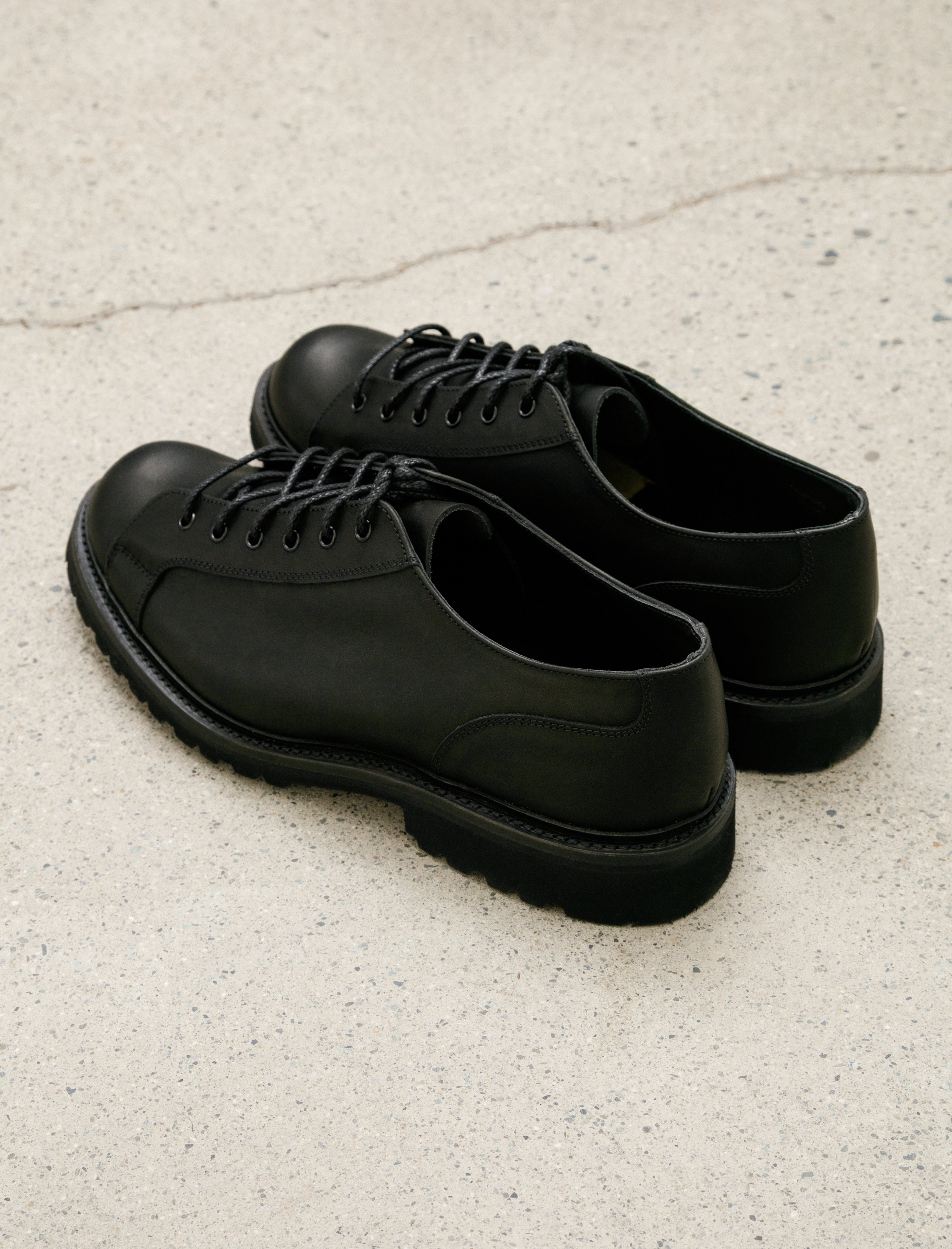 James Coward x Trickers Monkey Shoe Black Pampus Leather Vi Lite
