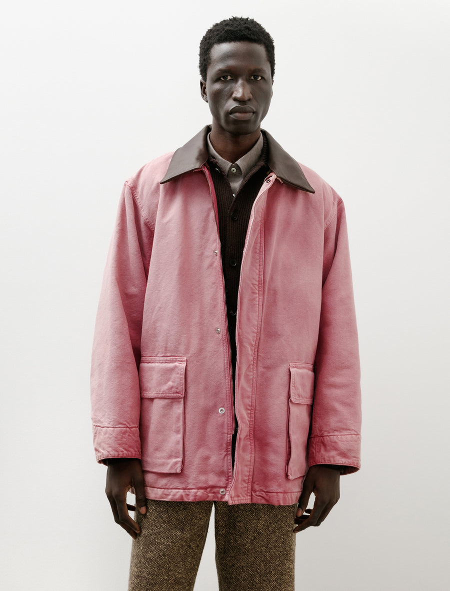 Product Dyed Organic Cotton Duck Blouson Faded Burgundy - Image 4