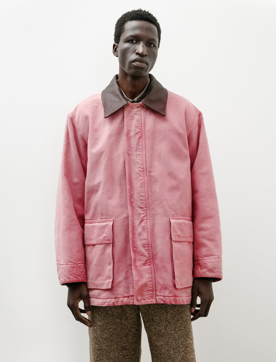 Product Dyed Organic Cotton Duck Blouson Faded Burgundy - Image 1