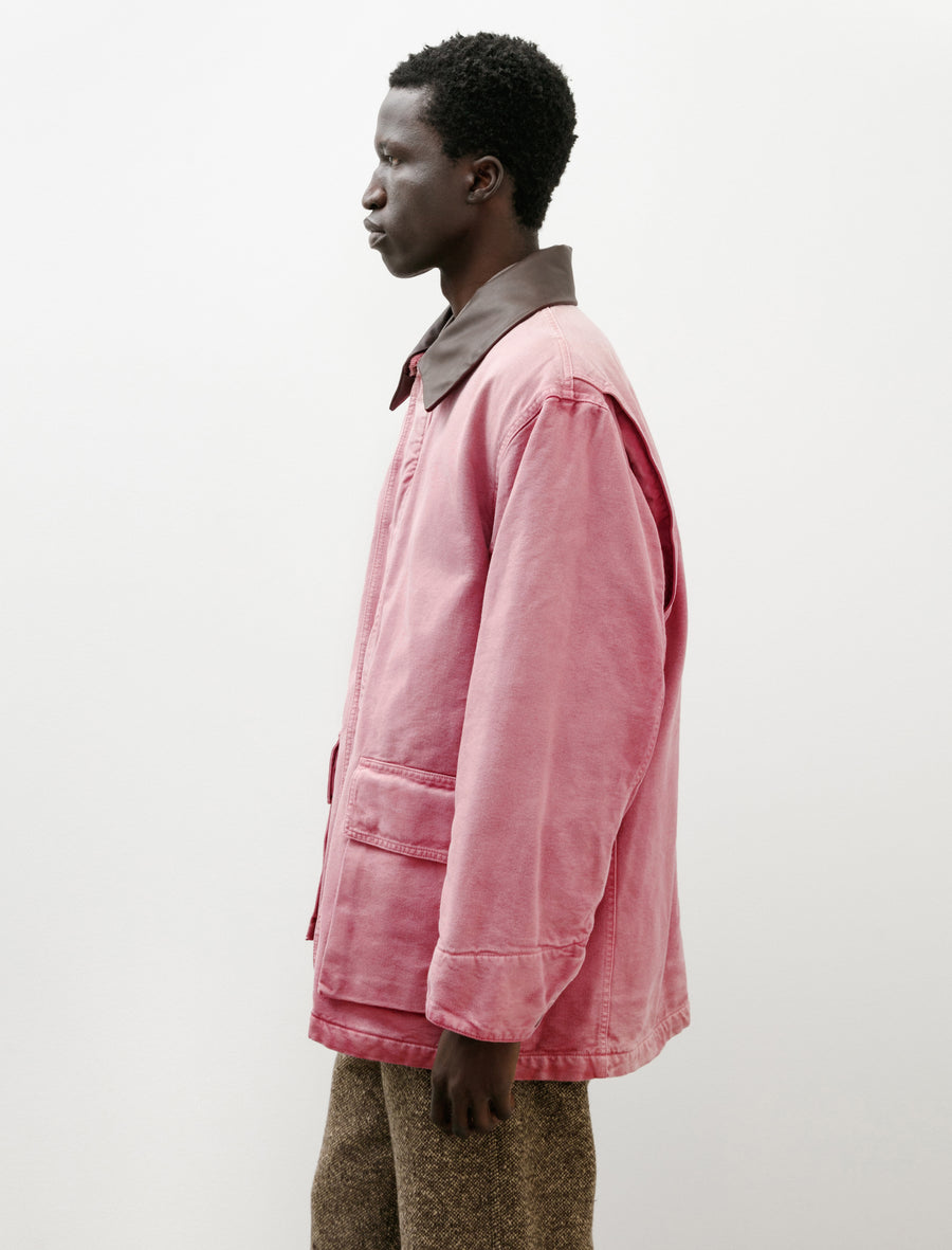 Product Dyed Organic Cotton Duck Blouson Faded Burgundy - Image 3