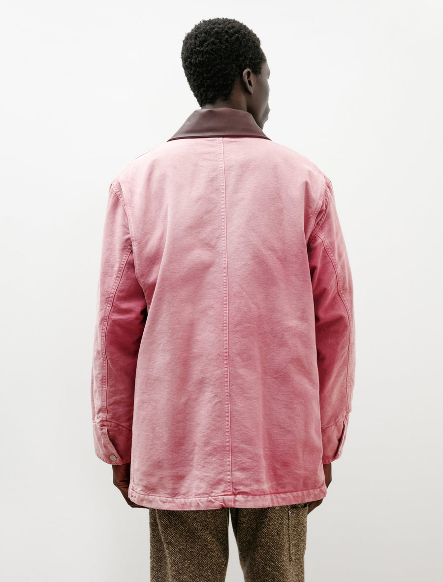 Product Dyed Organic Cotton Duck Blouson Faded Burgundy - Image 2