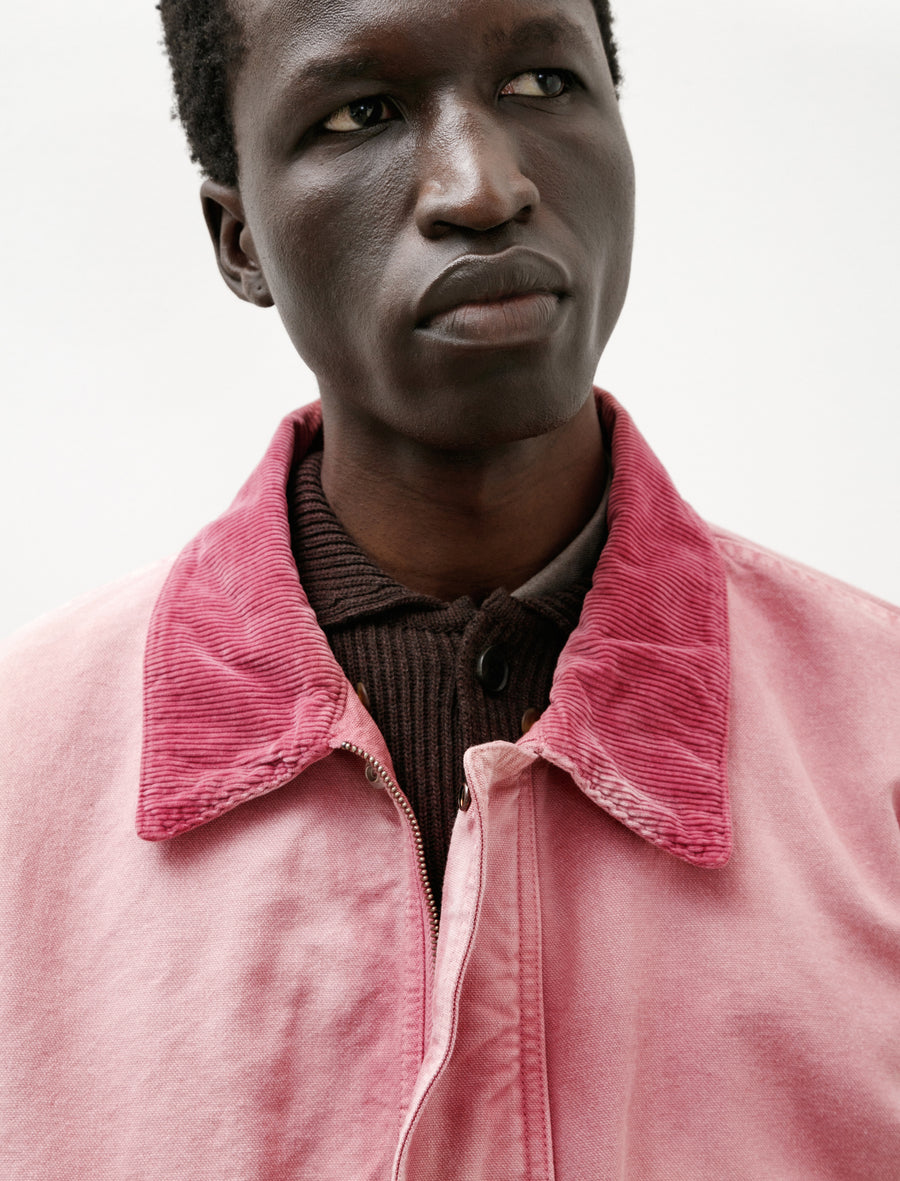 Product Dyed Organic Cotton Duck Blouson Faded Burgundy - Image 7