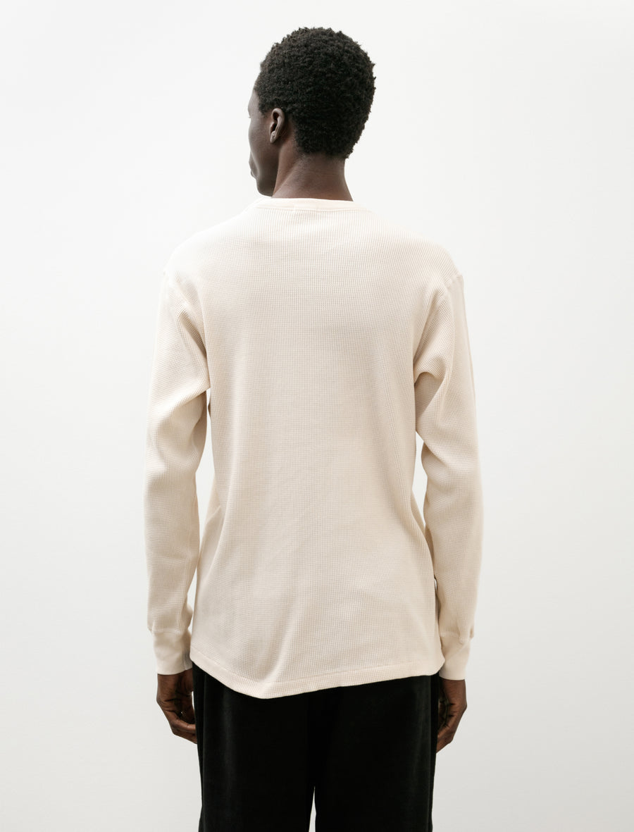 Cotton Cashmere Waffle Long Sleeve Crew Ecru - Image 2