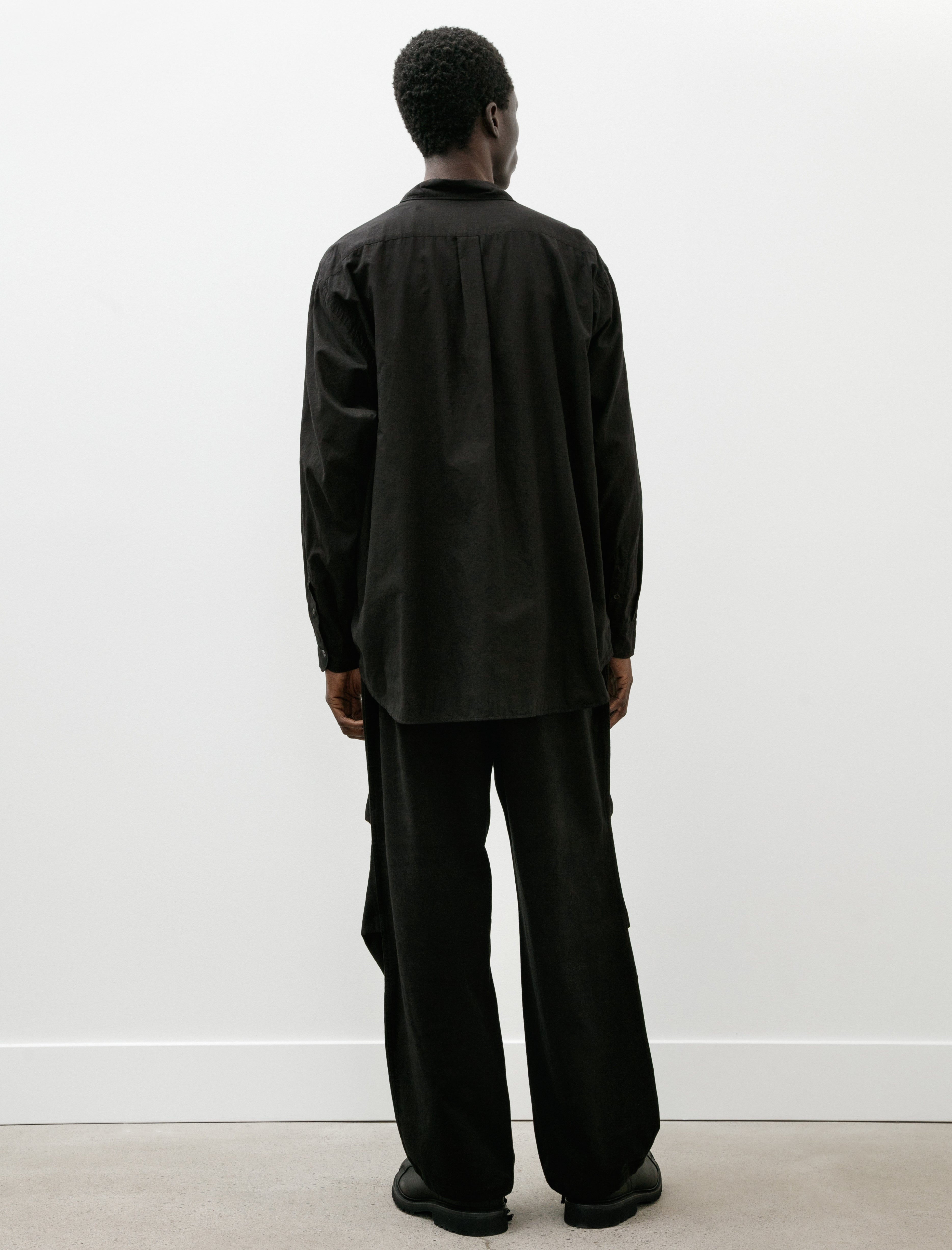 Comoli Moleskin Knee-Tuck Pants Black