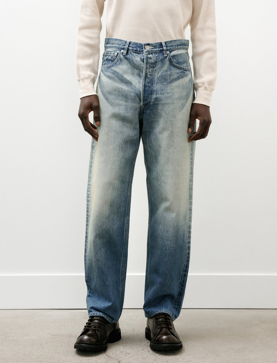 Selvedge Faded Heavy Denim Wide Pants - Image 4