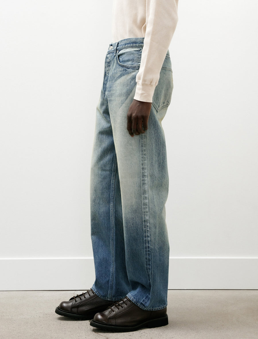 Selvedge Faded Heavy Denim Wide Pants - Image 6