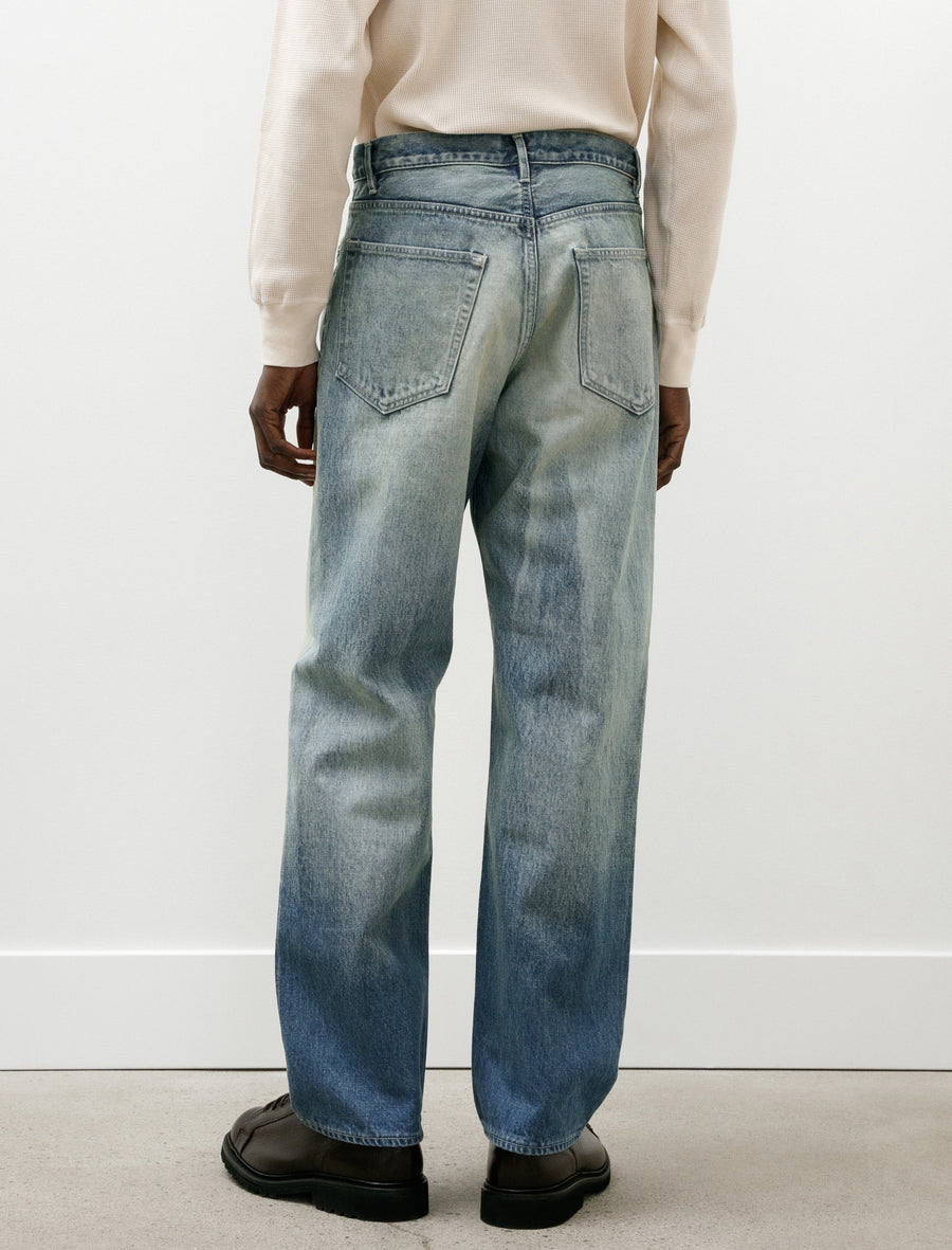 Selvedge Faded Heavy Denim Wide Pants - Image 5