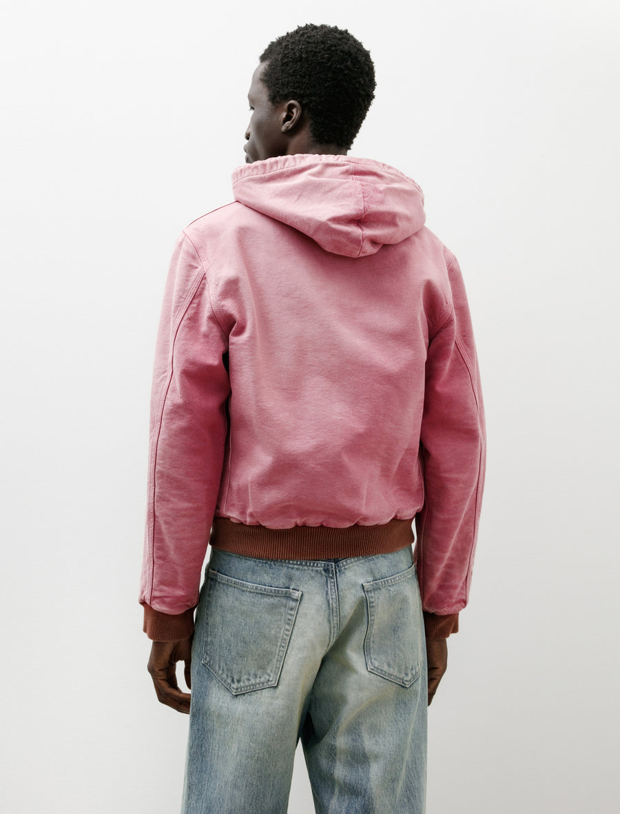 Product Dyed Organic Cotton Duck Short Zip Parka Faded Burgundy - Image 2