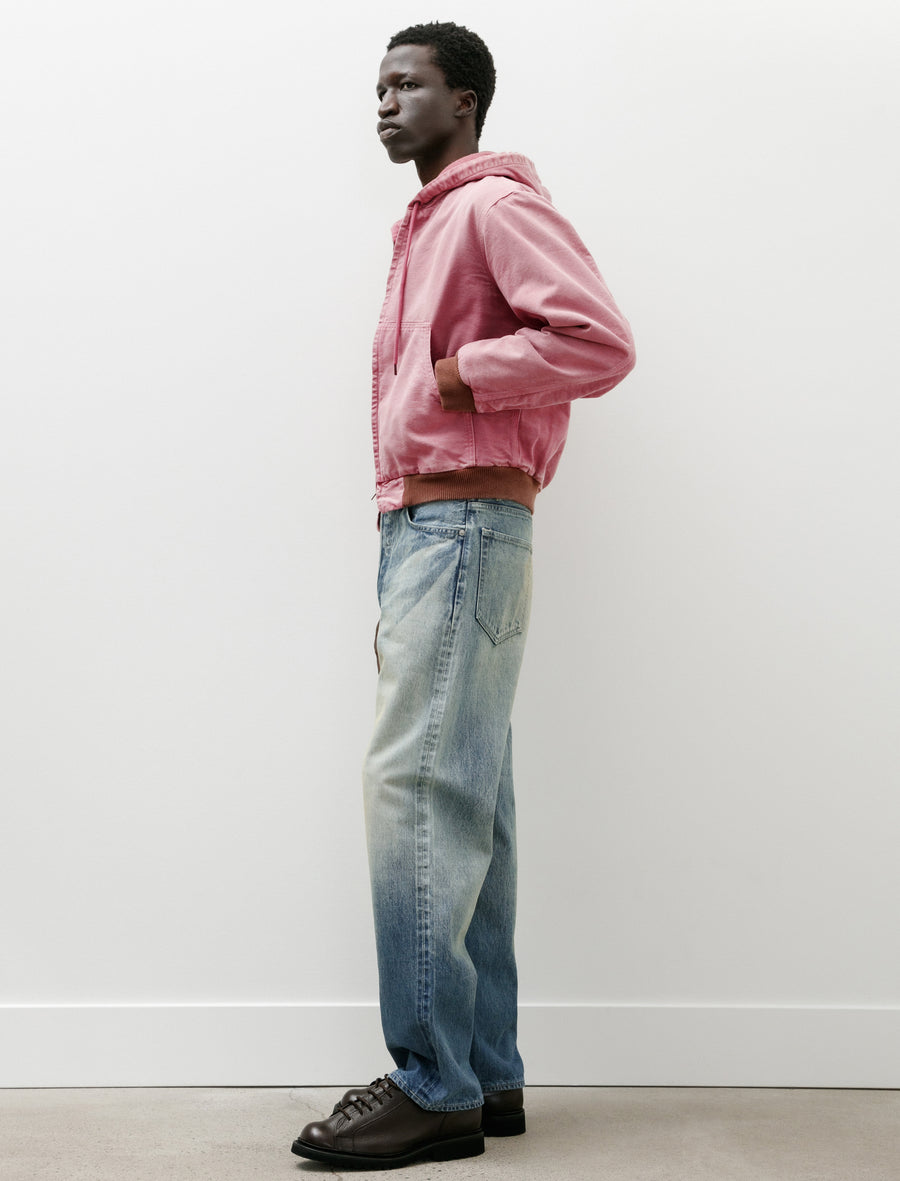 Product Dyed Organic Cotton Duck Short Zip Parka Faded Burgundy - Image 6