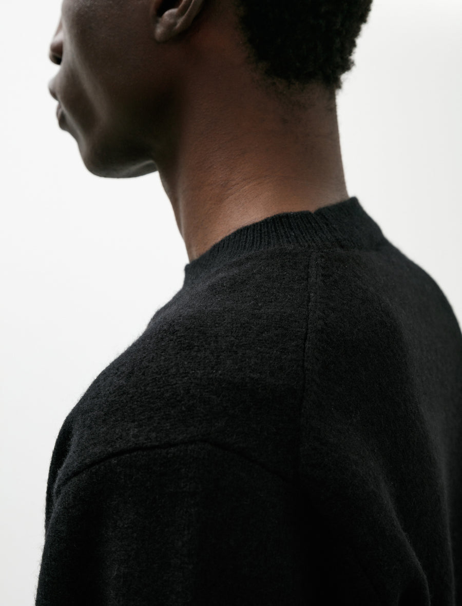 Lambswool Crewneck Knit Black - Image 4