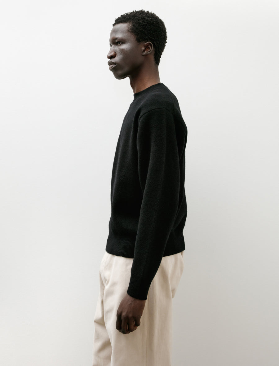 Lambswool Crewneck Knit Black - Image 2