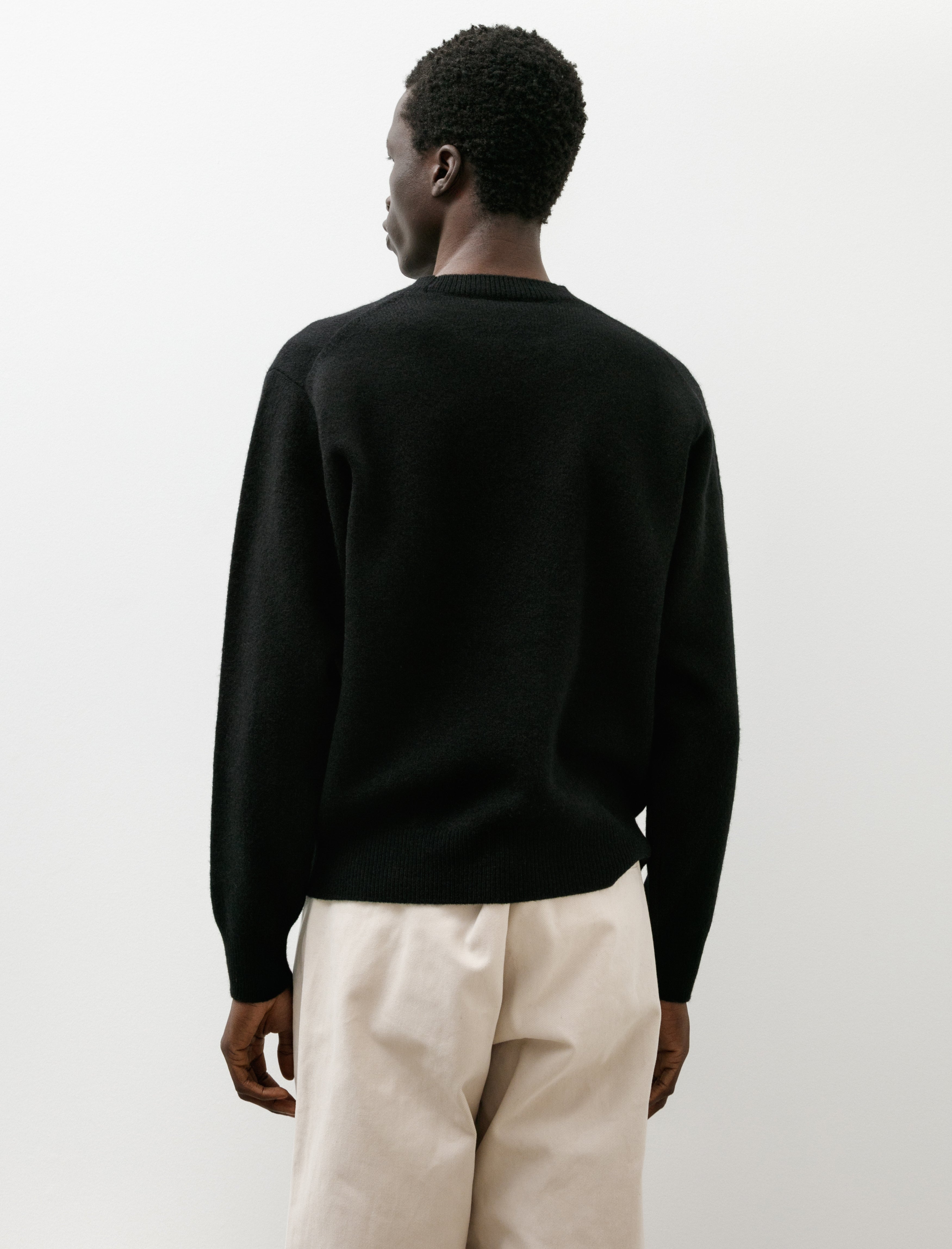 Comoli Lambswool Crewneck Knit Black