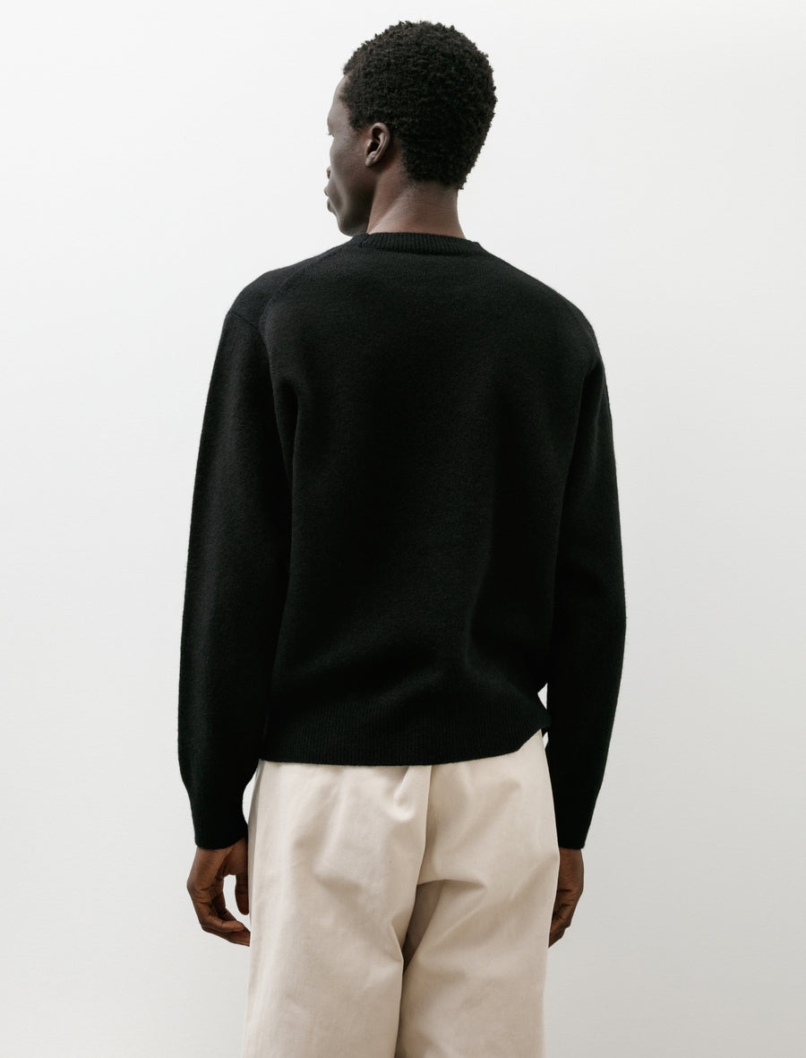 Lambswool Crewneck Knit Black - Image 3