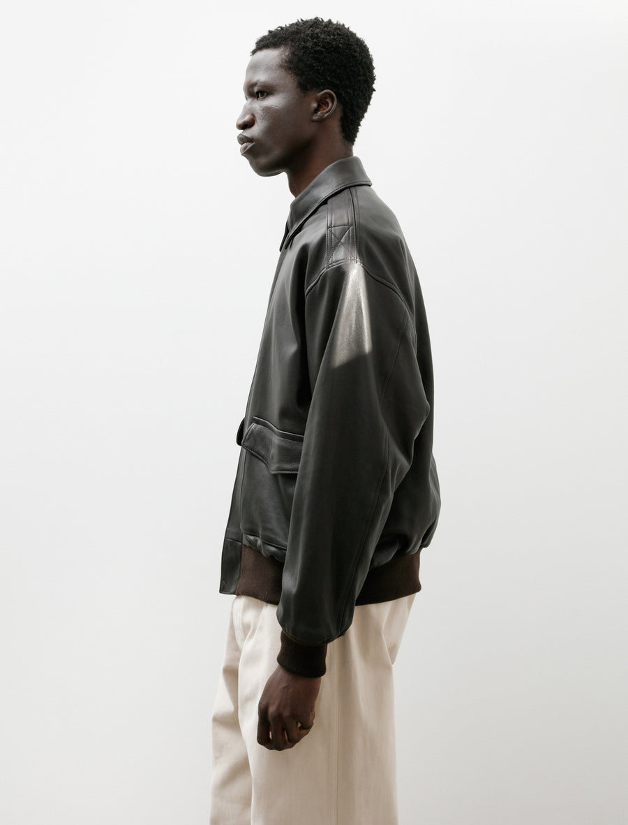 Lambskin A-2 Jacket Brown - Image 3