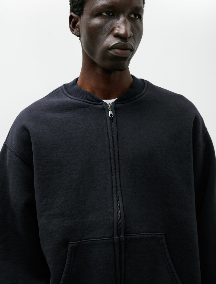 Front Zip Densely Knit Sweatshirt Dark Navy - Image 4