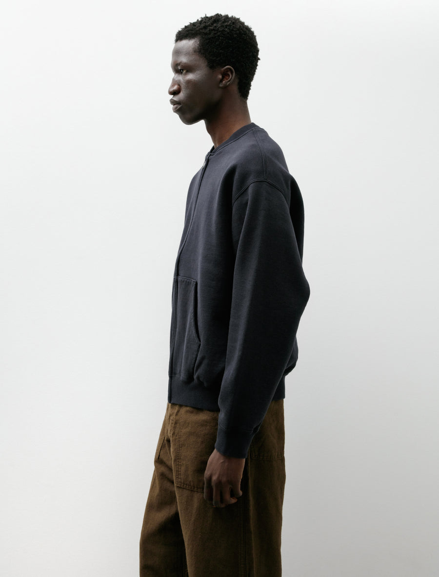 Front Zip Densely Knit Sweatshirt Dark Navy - Image 3