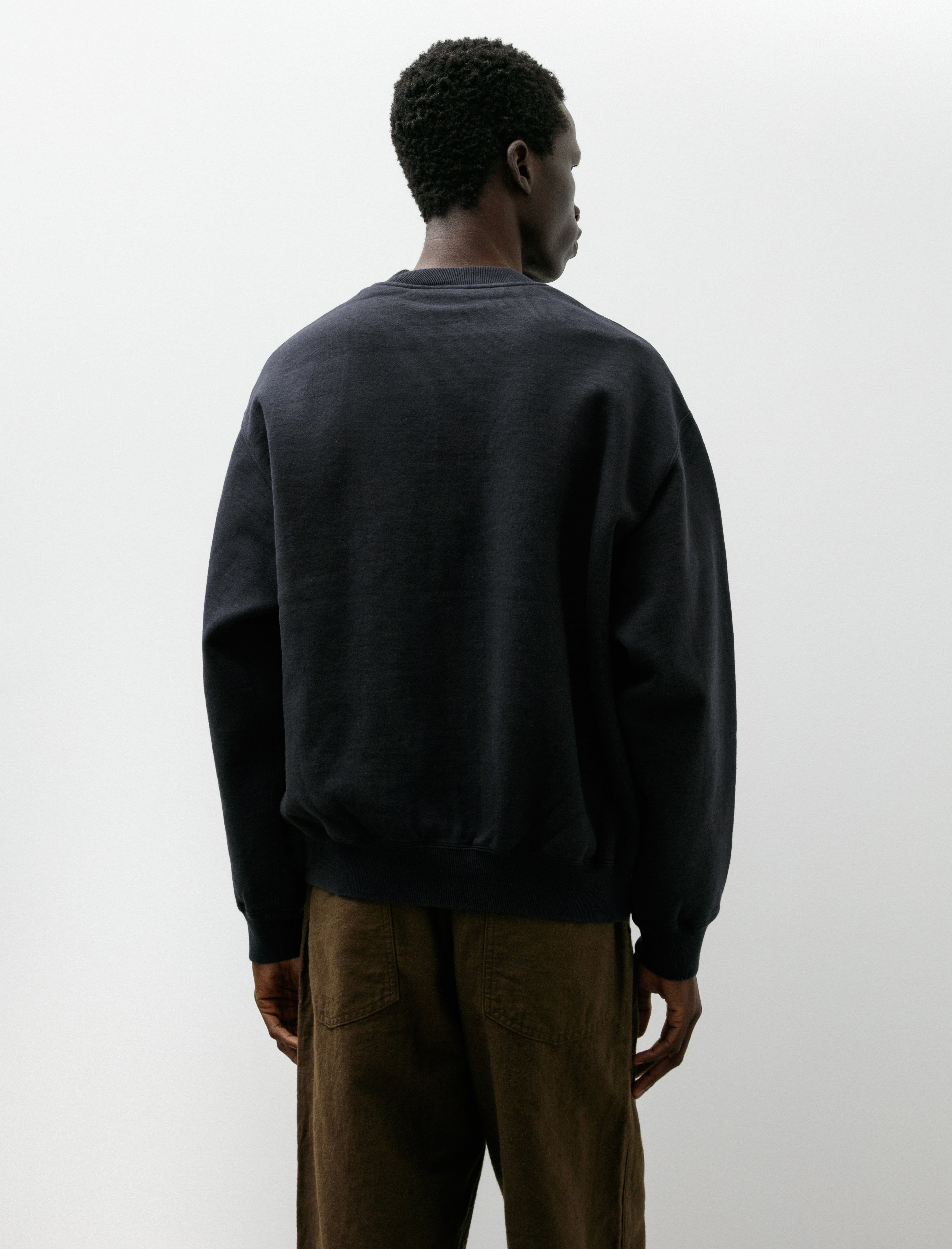 orSlow Front Zip Densely Knit Sweatshirt Dark Navy