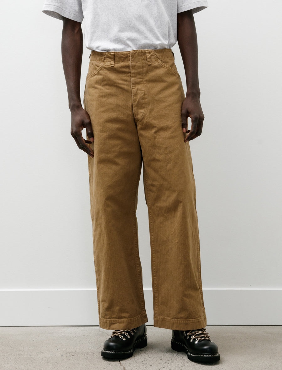 USMC Herringbone Wide Fit Utility Trousers Khaki - Image 4