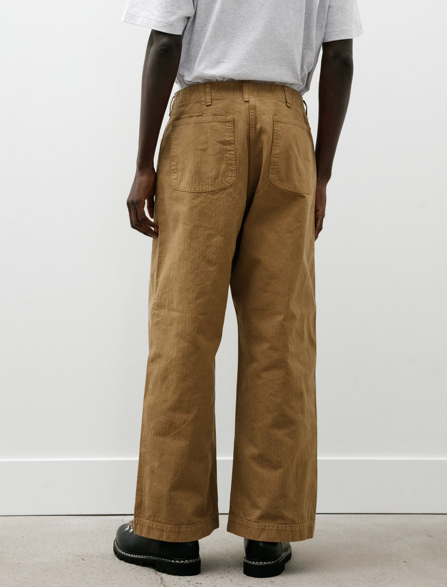 USMC Herringbone Wide Fit Utility Trousers Khaki - Image 5