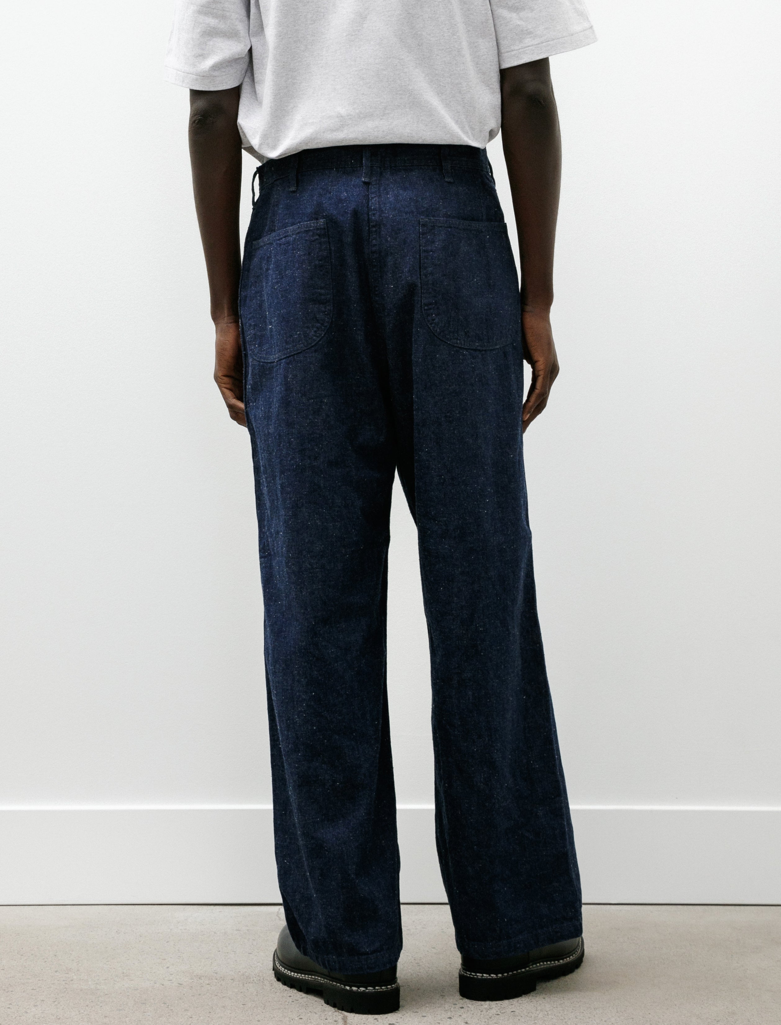 orSlow Wide Fit US Navy Denim Utility Pants One Wash