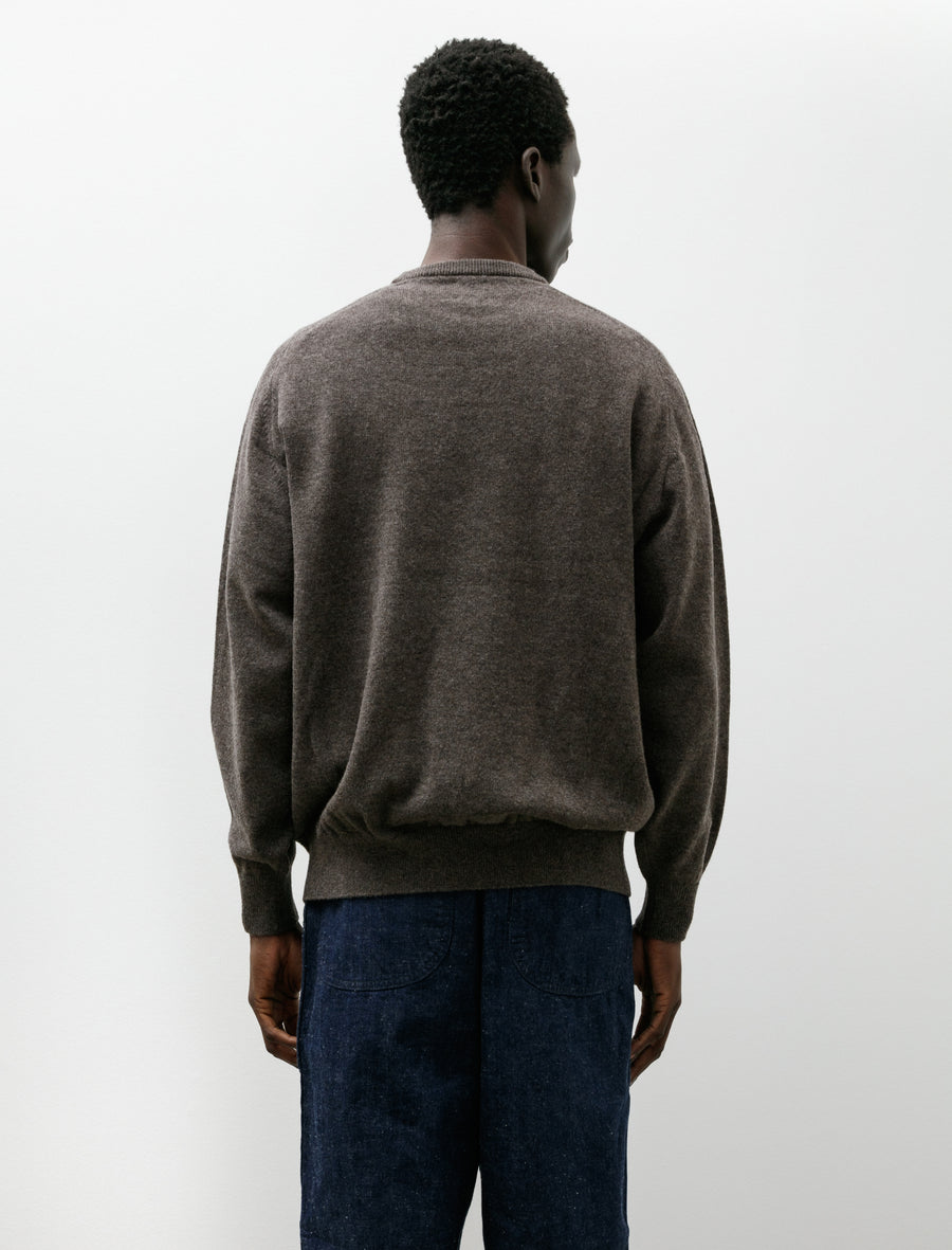 Simple Crew Neck Sweater Brown - Image 2
