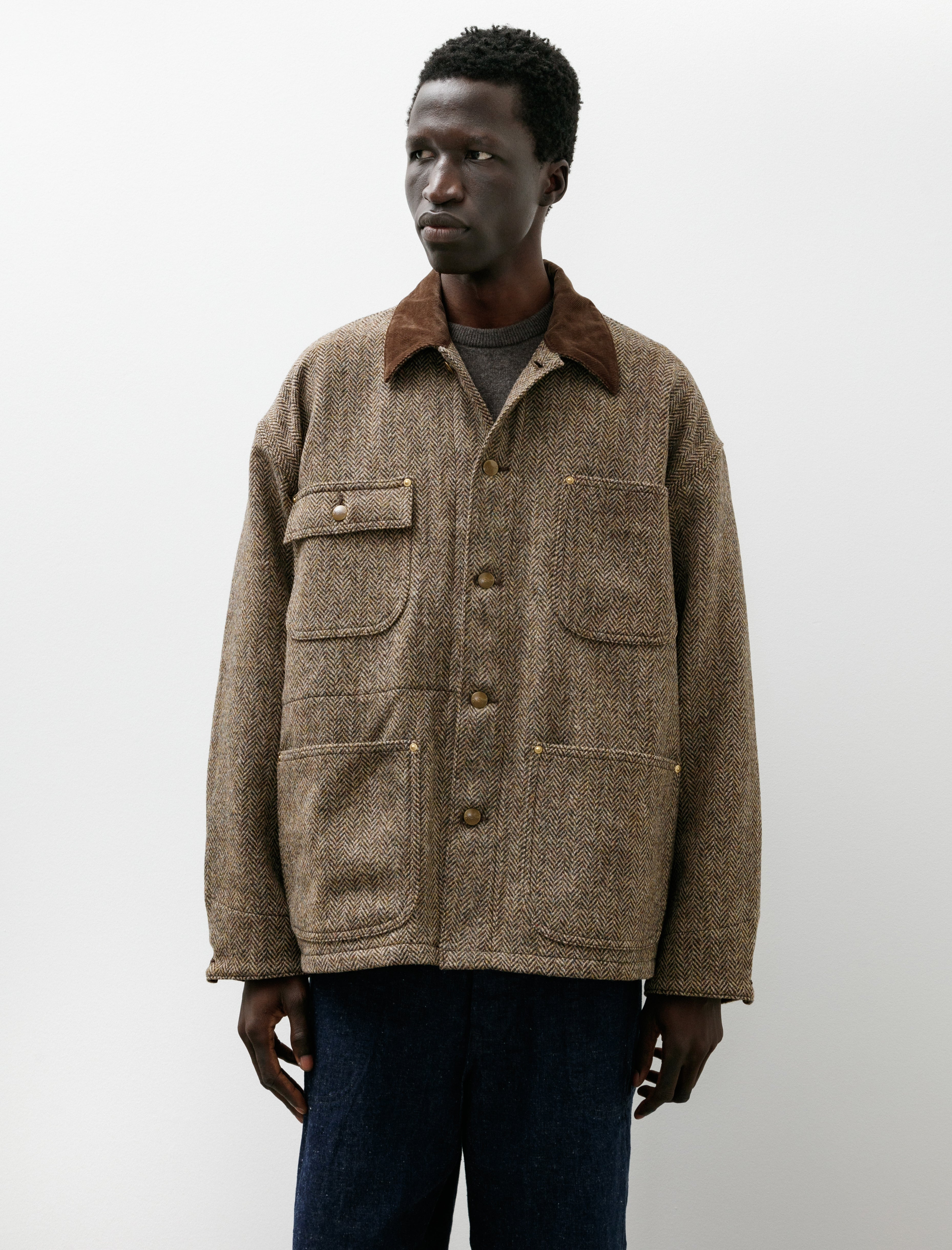 orSlow Harris Tweed Relax Fit Coverall Khaki