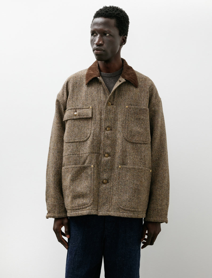 Harris Tweed Relax Fit Coverall Khaki - Image 4