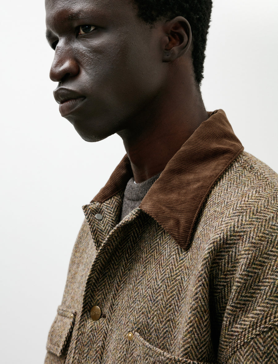 Harris Tweed Relax Fit Coverall Khaki - Image 5