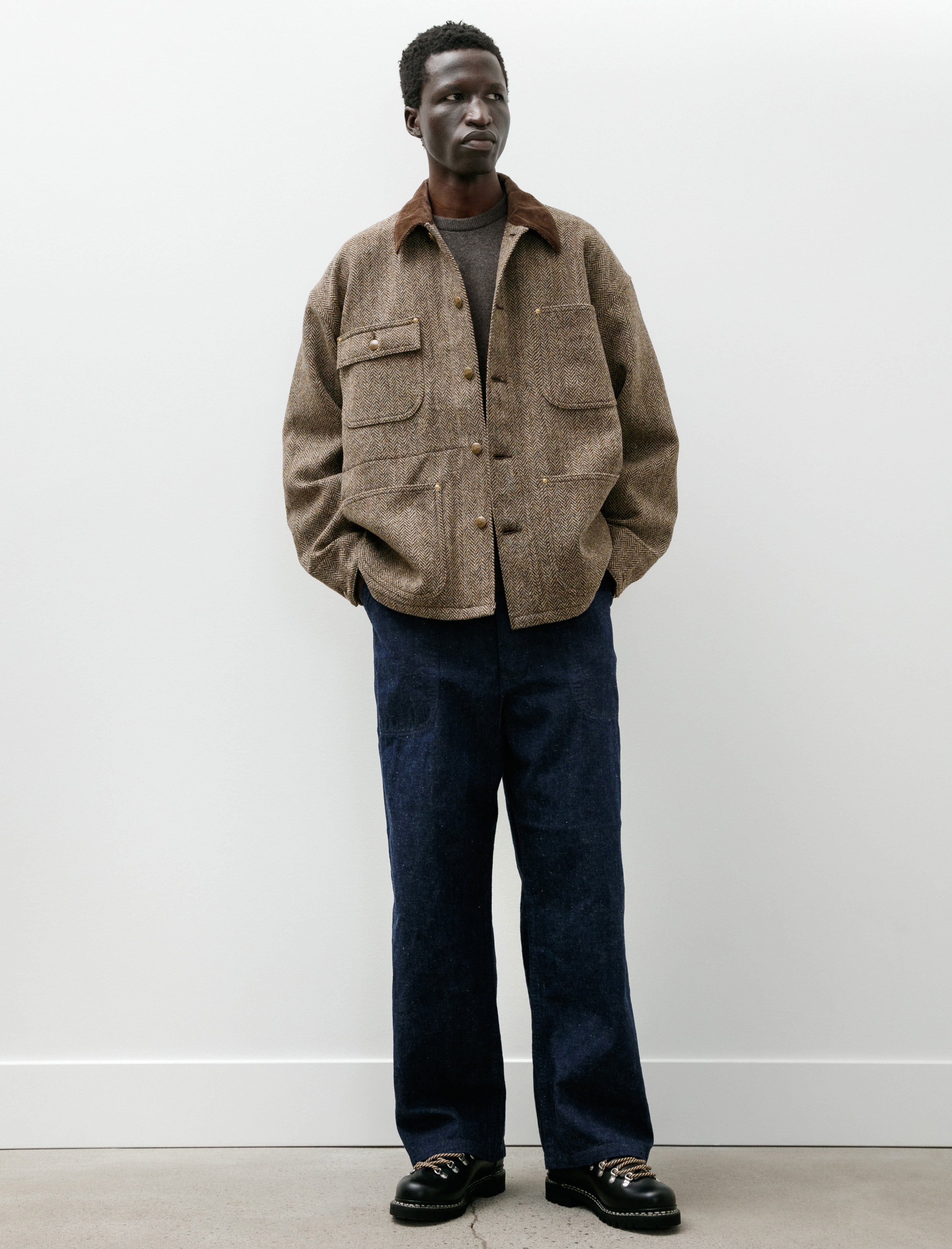 orSlow Harris Tweed Relax Fit Coverall Khaki
