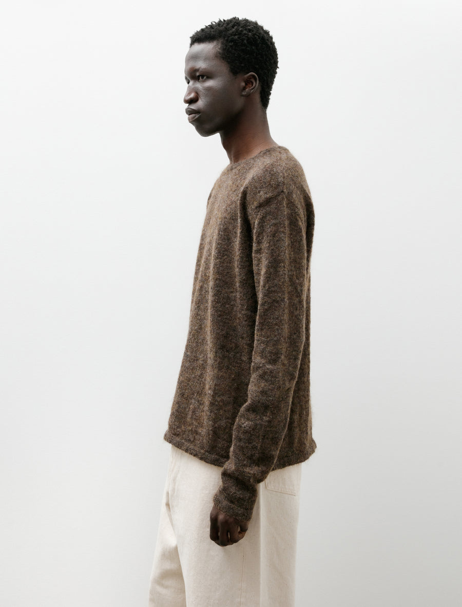 Mohair Sleeve Crew Light Brown - Image 3