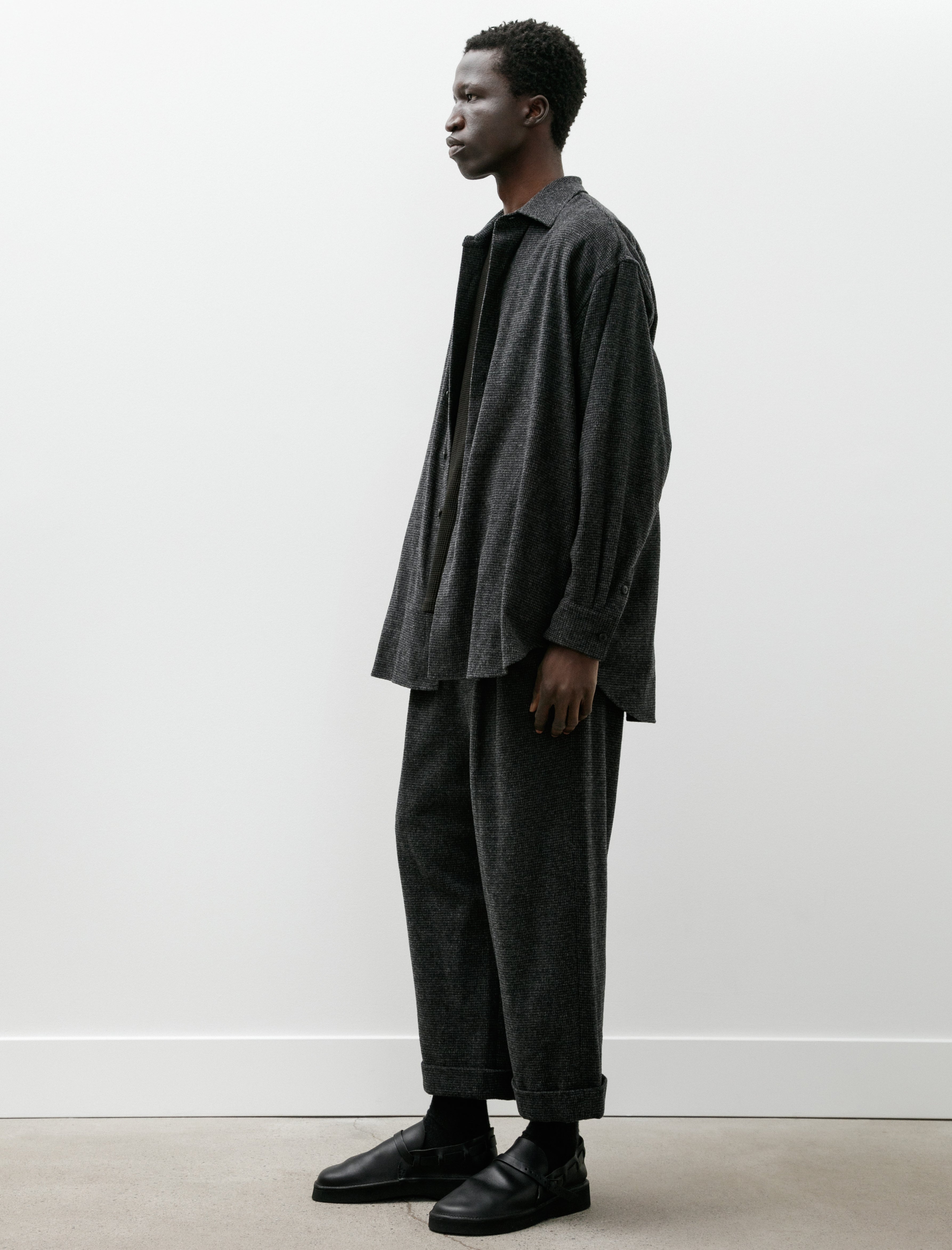 Yoko Sakamoto Double Pleated Cropped Trousers Houndstooth