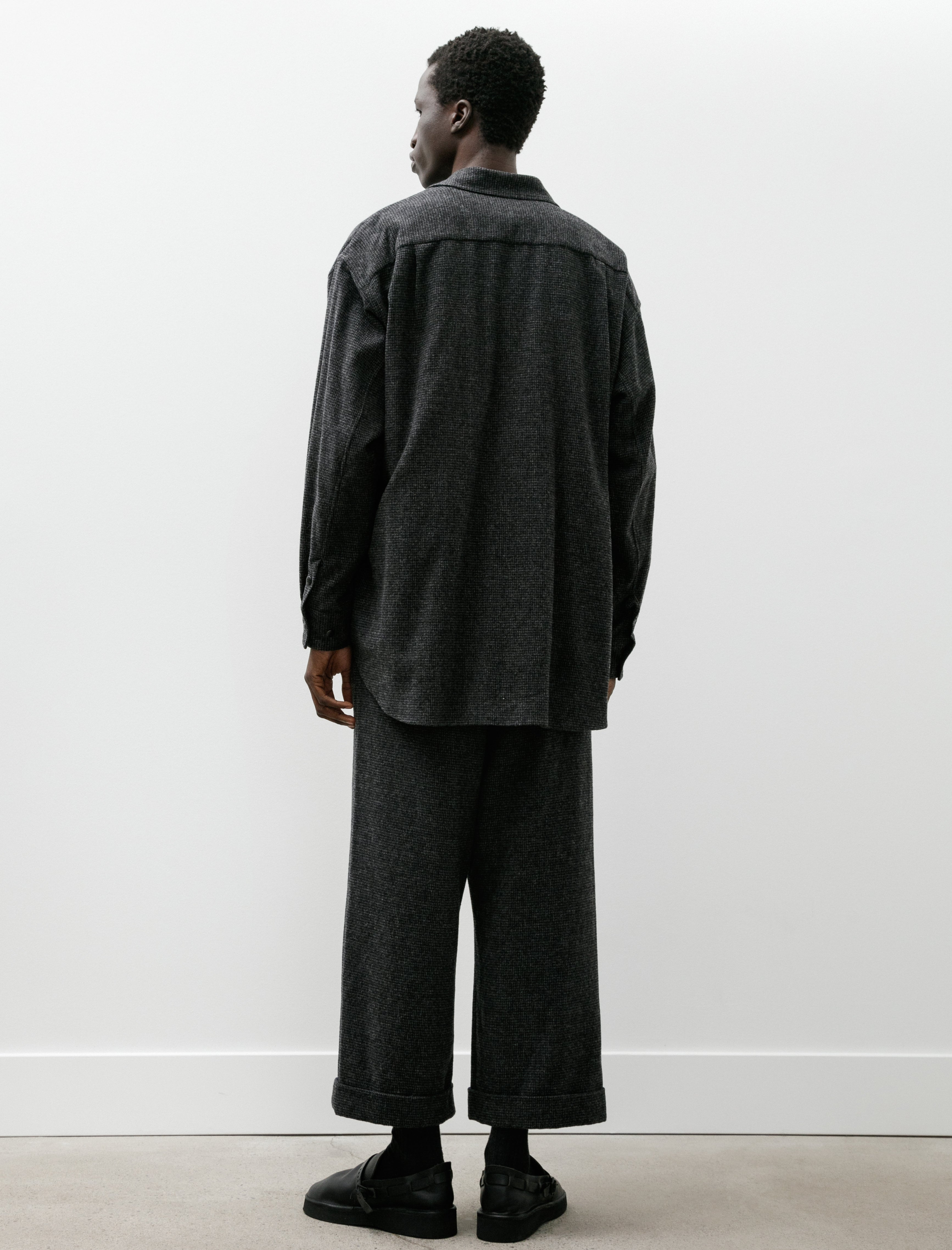 Yoko Sakamoto Double Pleated Cropped Trousers Houndstooth