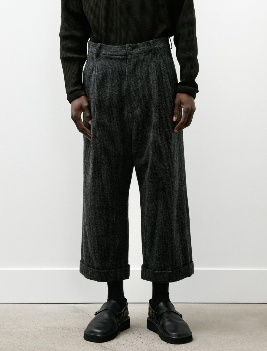 Double Pleated Cropped Trousers Houndstooth - Image 4