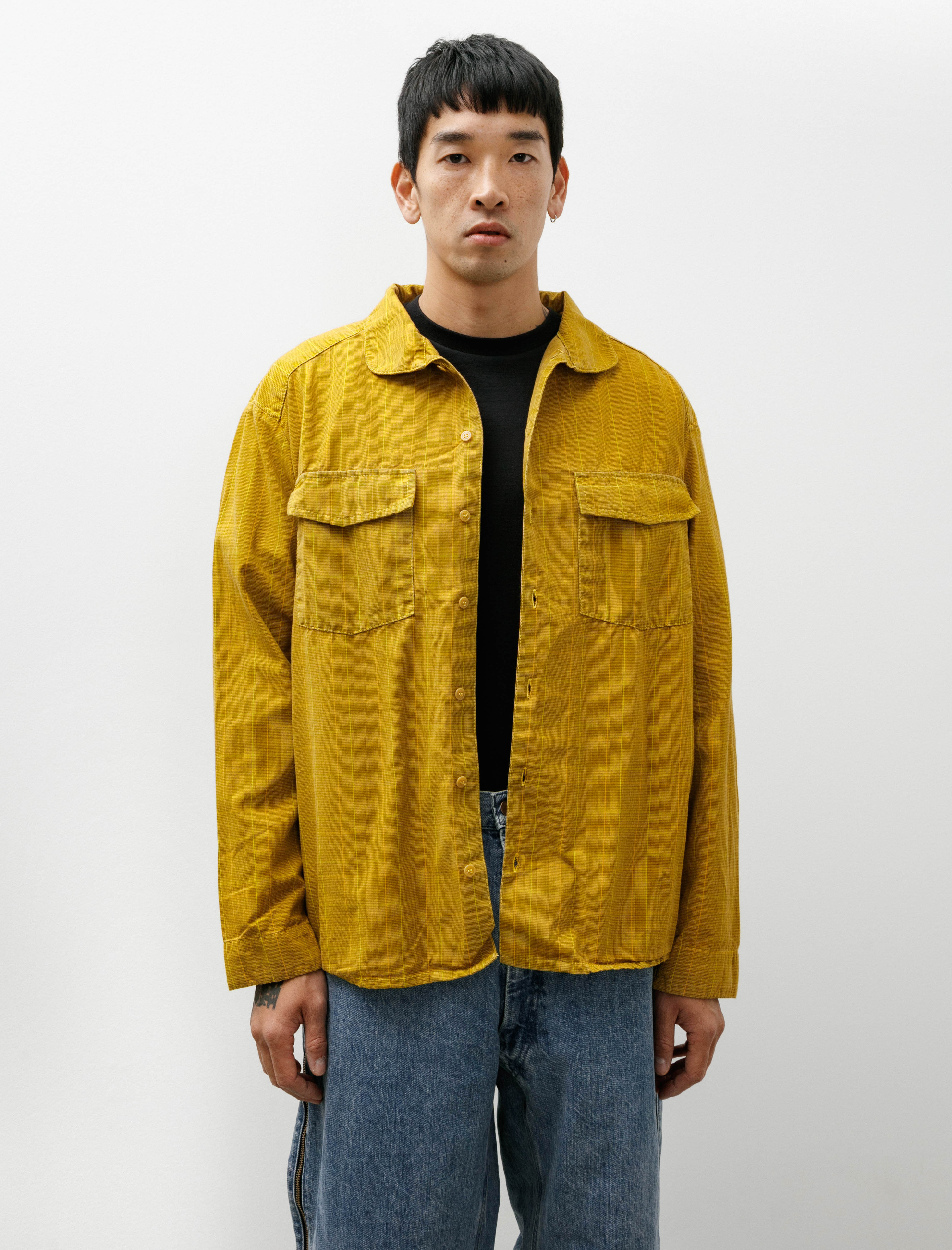 Working Trap Shirt Cotton Dogtooth Lagos Yellow