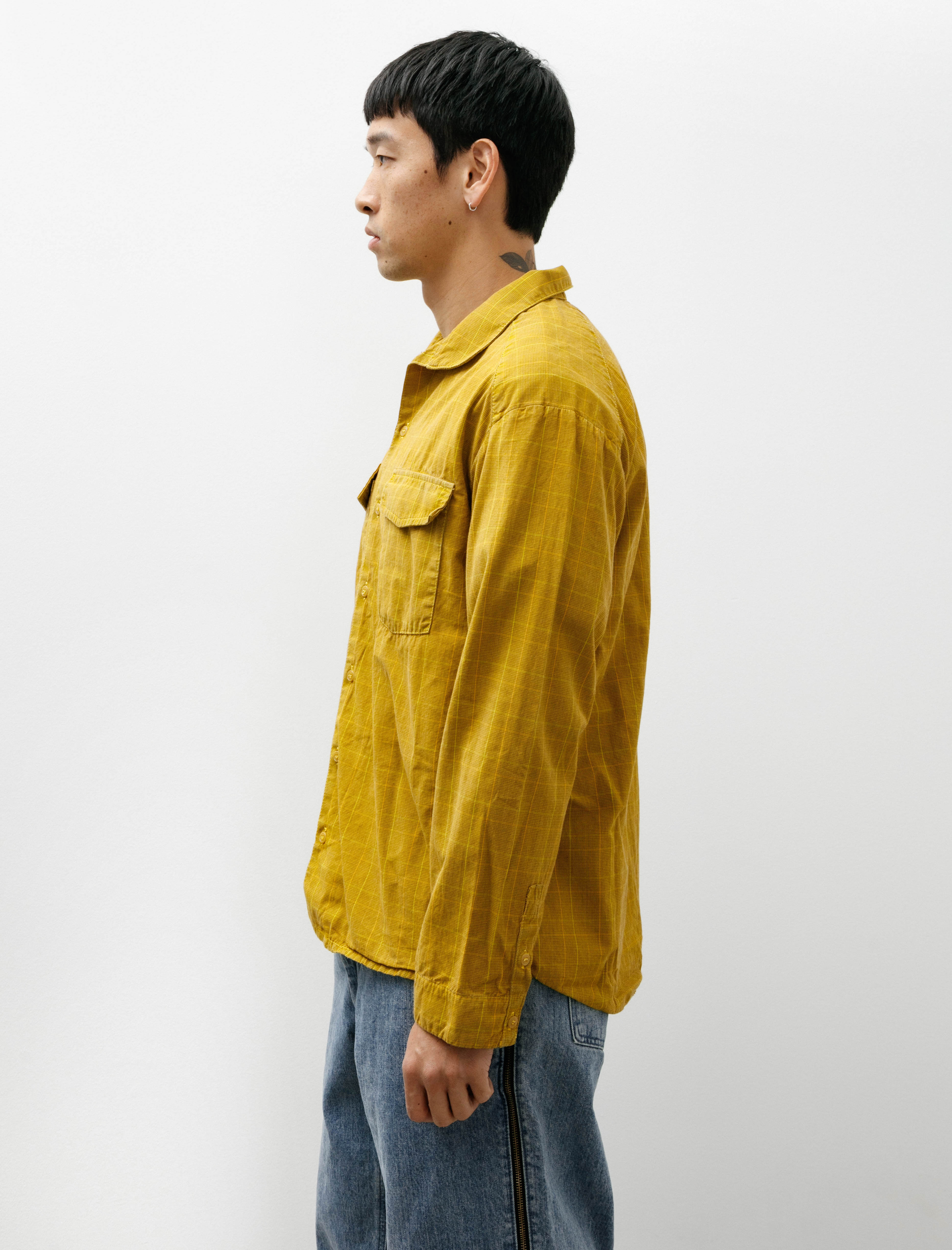 Working Trap Shirt Cotton Dogtooth Lagos Yellow