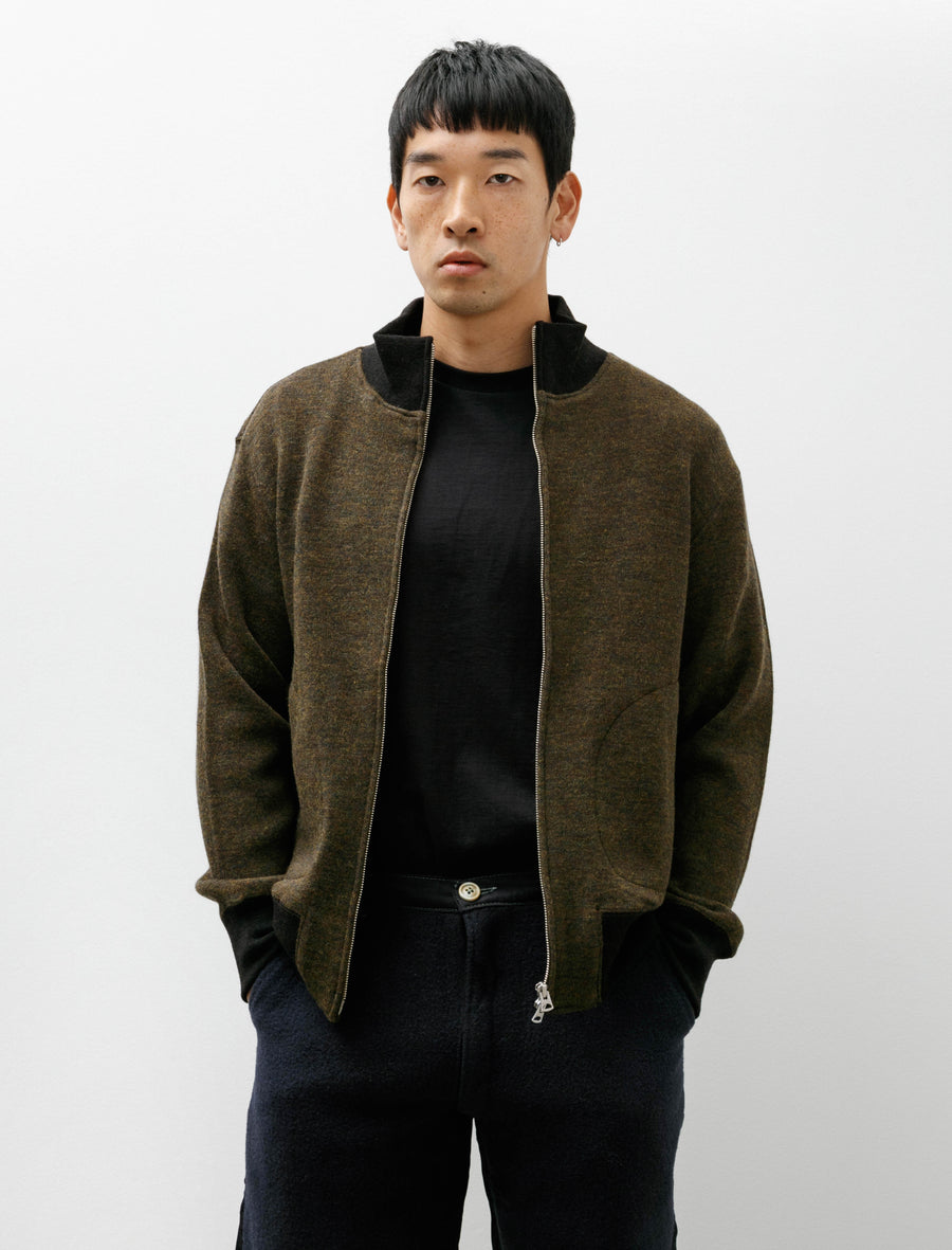 Deck Zipper Dry Wool Interlock Khaki - Image 1